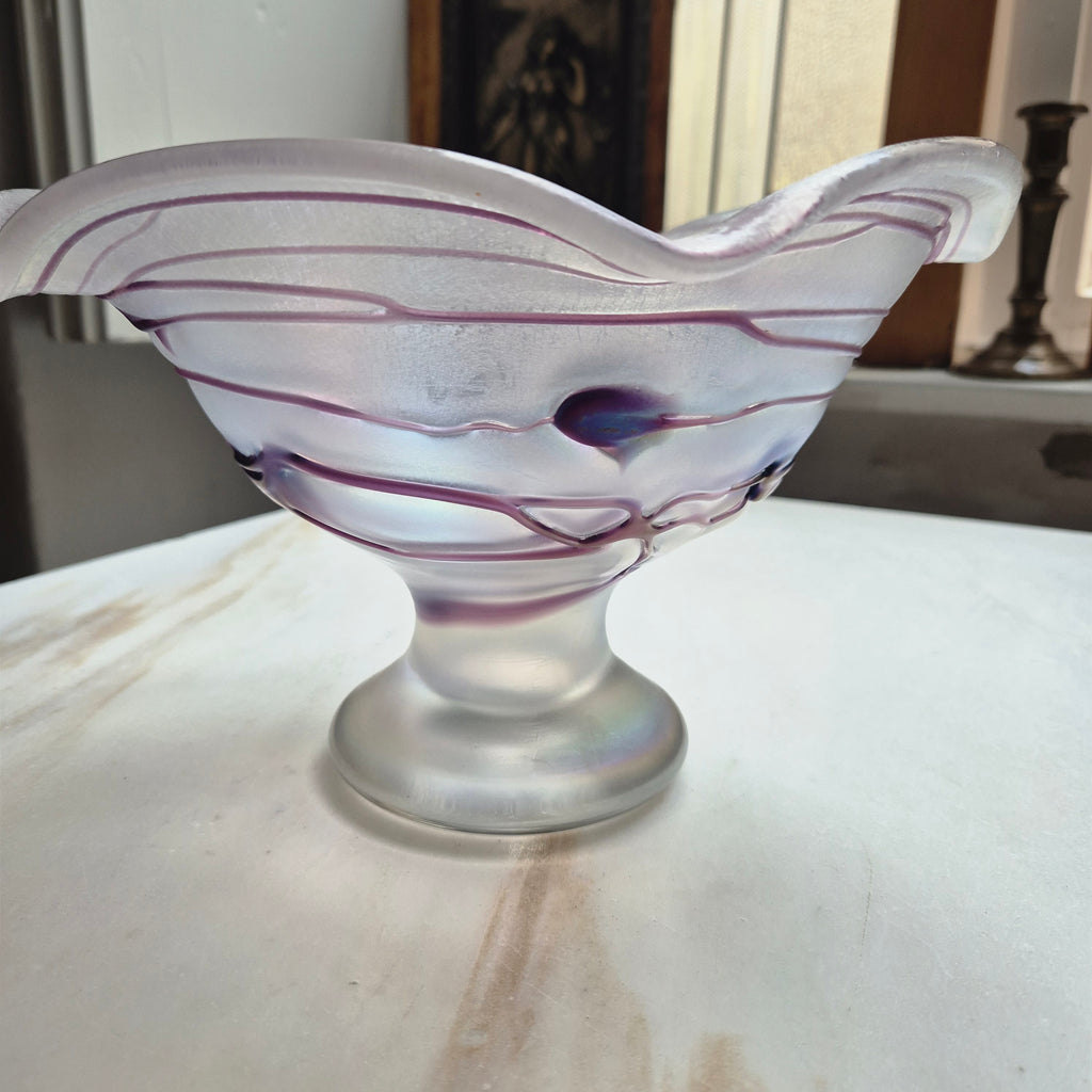 Vintage Jugendstil Glas Schale von Freiherr für Poschinger