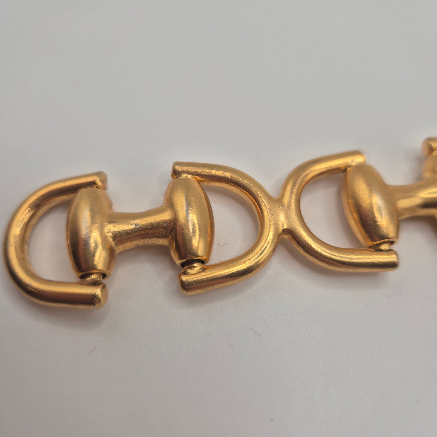 Goldenes Vintage Armband massiv Metall Statement 80er Jahre Anker