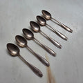 6x Jugendstil Teelöffel versilbert 60er Auflage