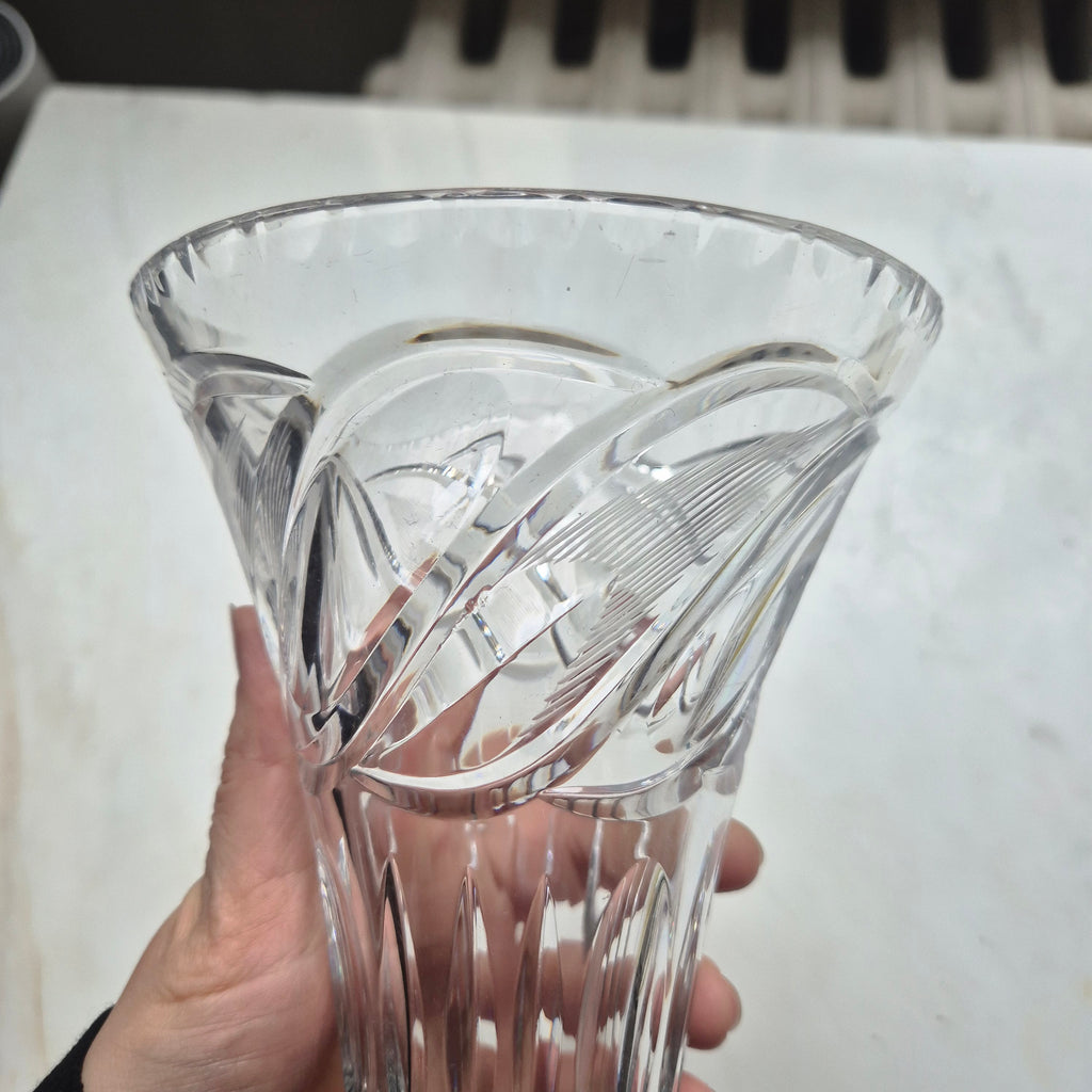 Wunderschöne Vintage Kristall Vase Groß (2x minimale Abplatzer)