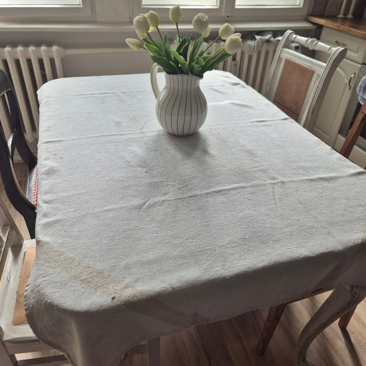 Antike Leinen Tischdecke 88x145cm mit Stockflecken / zum weiterbearbeiten 🤍
