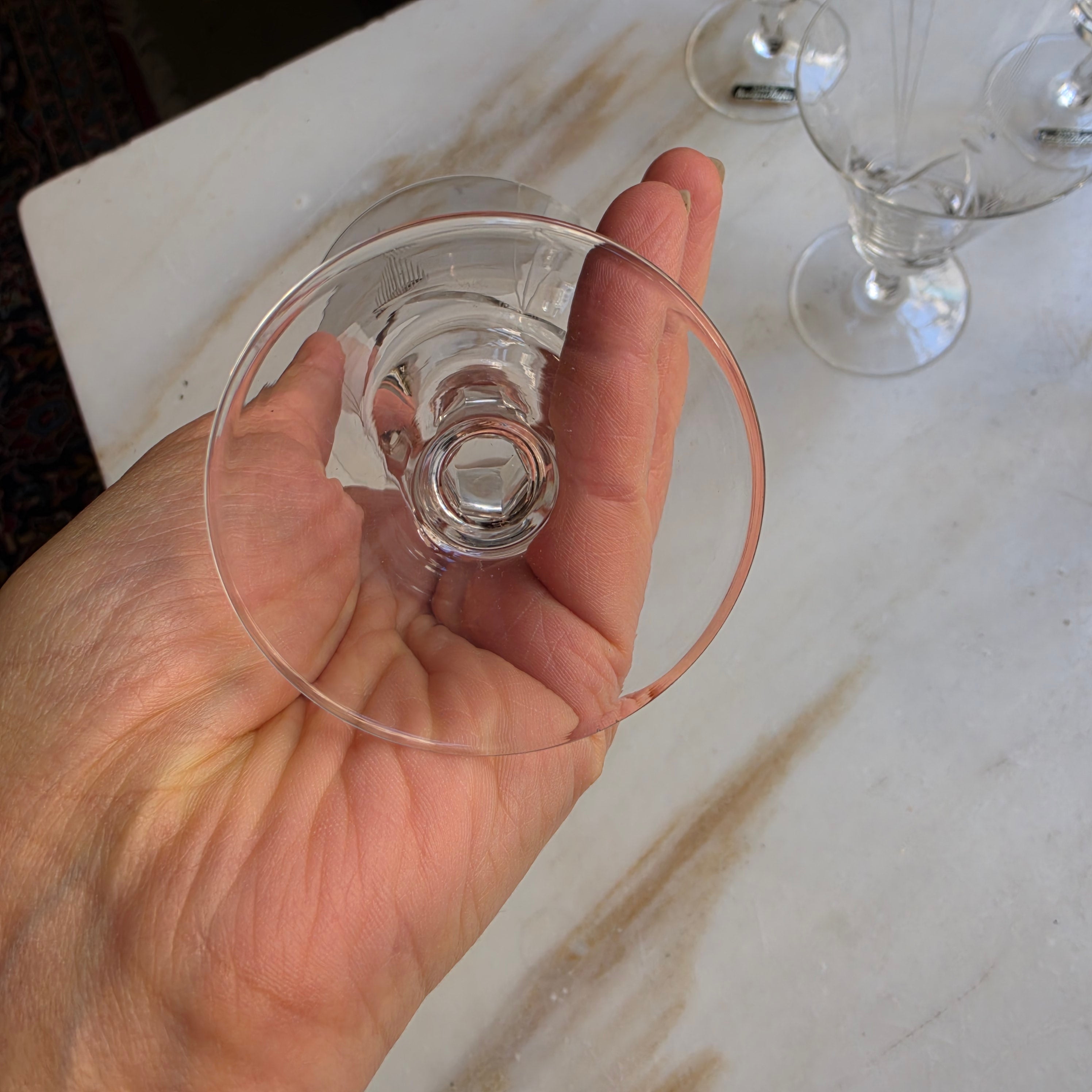6x Vintage Kristall Likörgläser – Handgeschliffene Aperitifgläser um 1950/60 - Mid-Century Modern