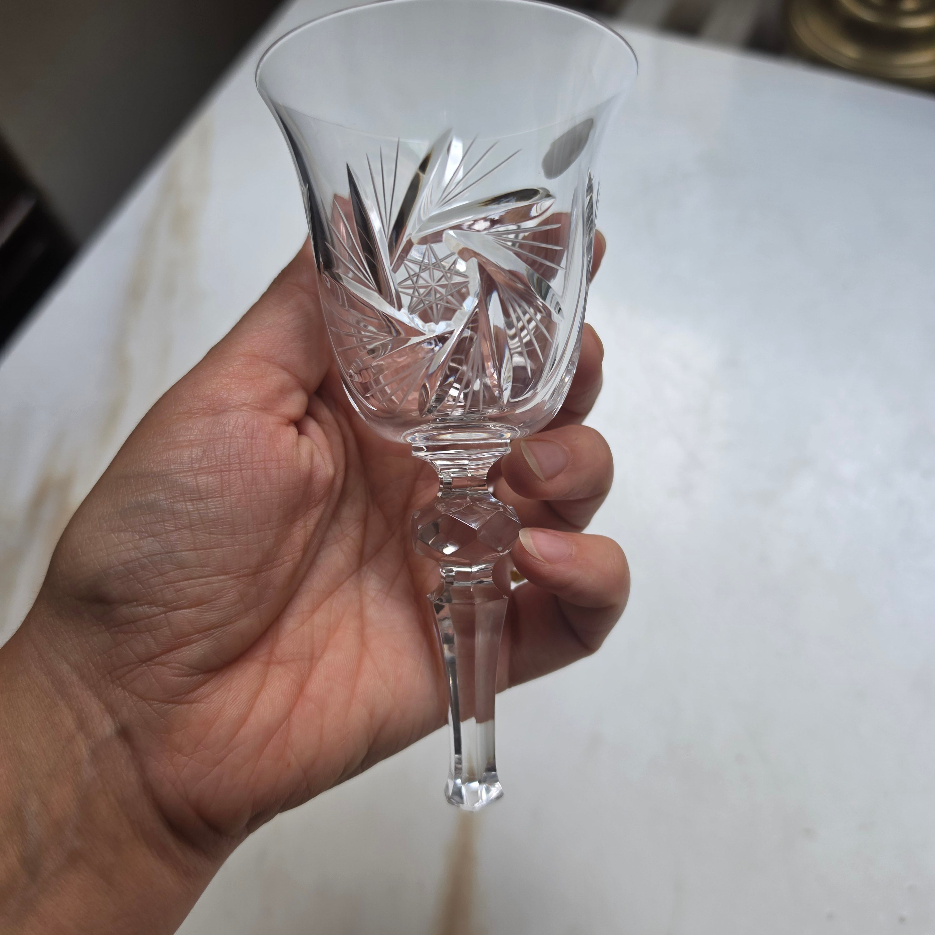 Bohemia Crystal fußloses Weinglas - Schwenker – Bleikristall mit Sternschliff