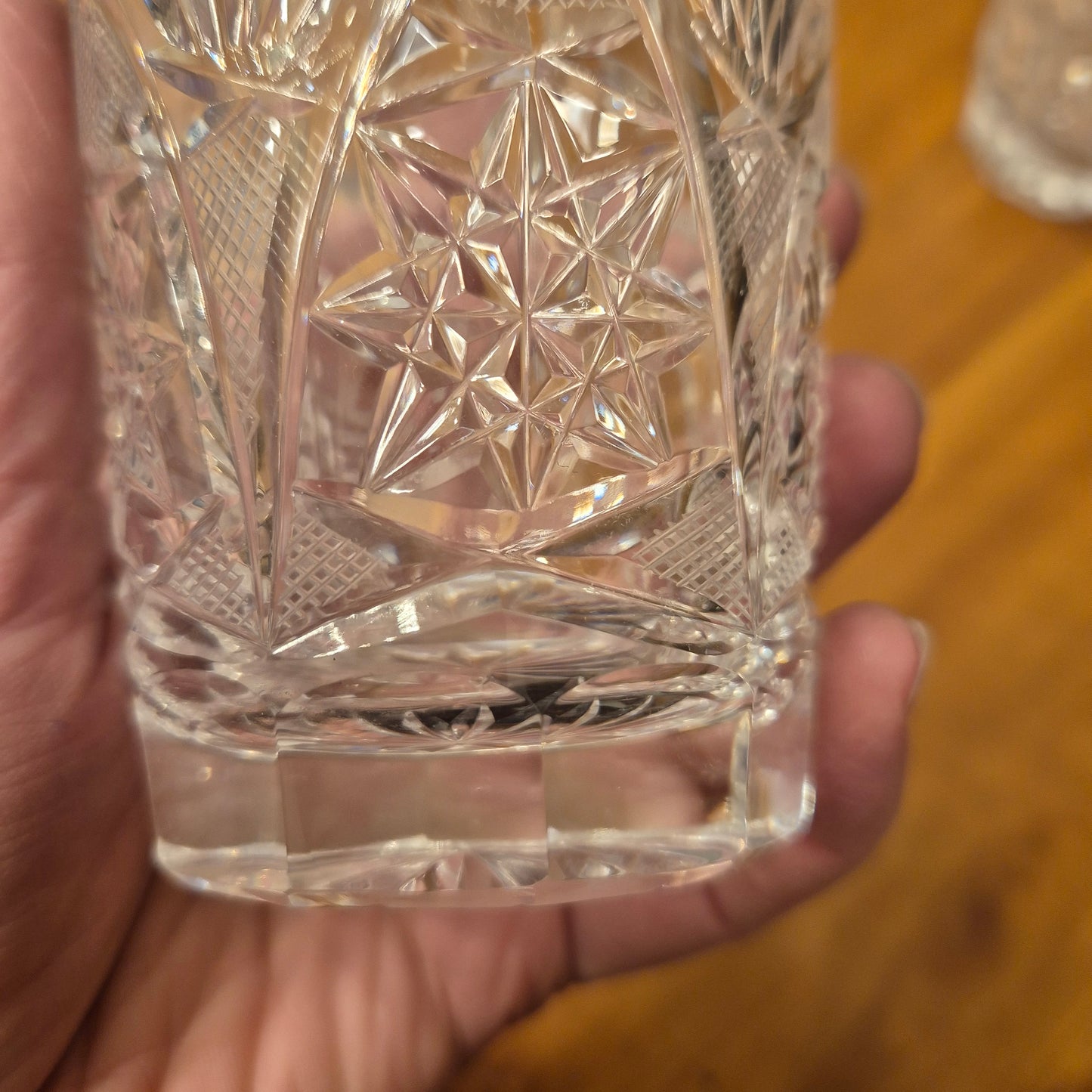 6x Vintage Kristall Whisky Gläser (1x mit minimalen Chip)