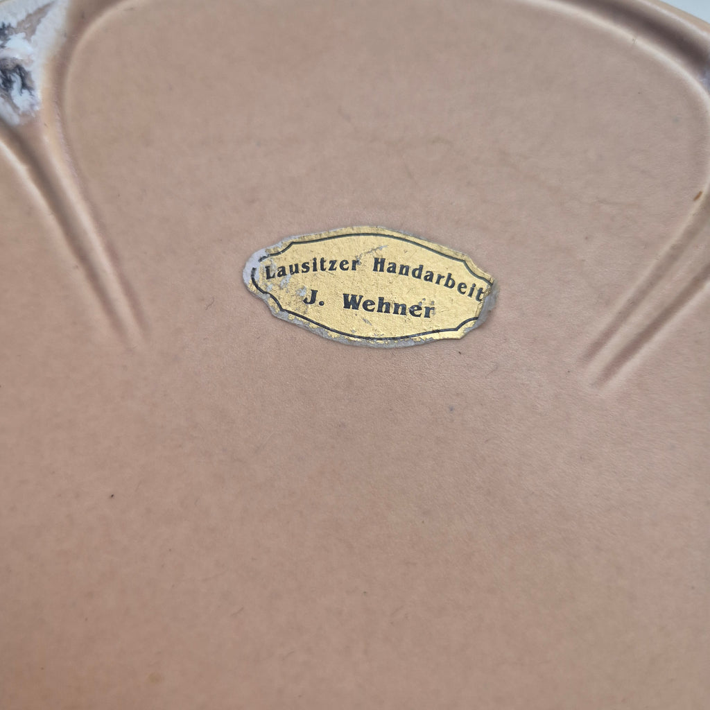 Vintage Keramik Etagere / Gebäckständer Lausitzer Handarbeit J.Wehner lachsfarbend