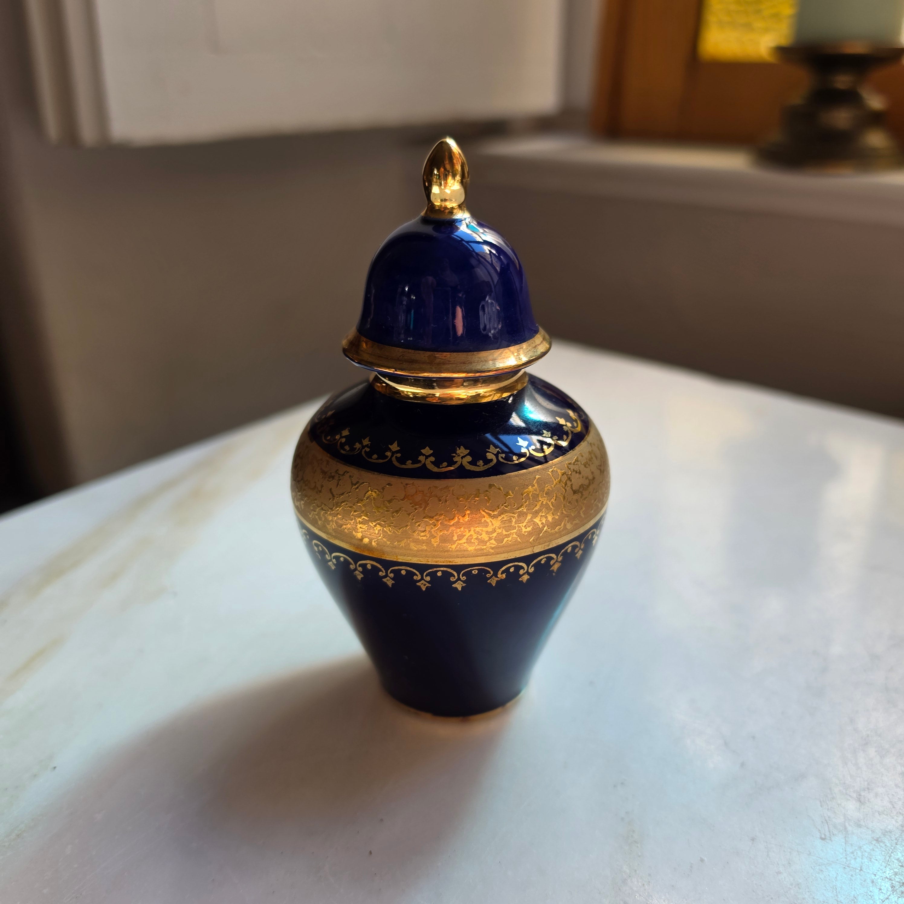 KPM Bavaria Royal – Eleganter Miniatur-Deckelkrug / Deckeldose aus Echt Kobalt & Gold
