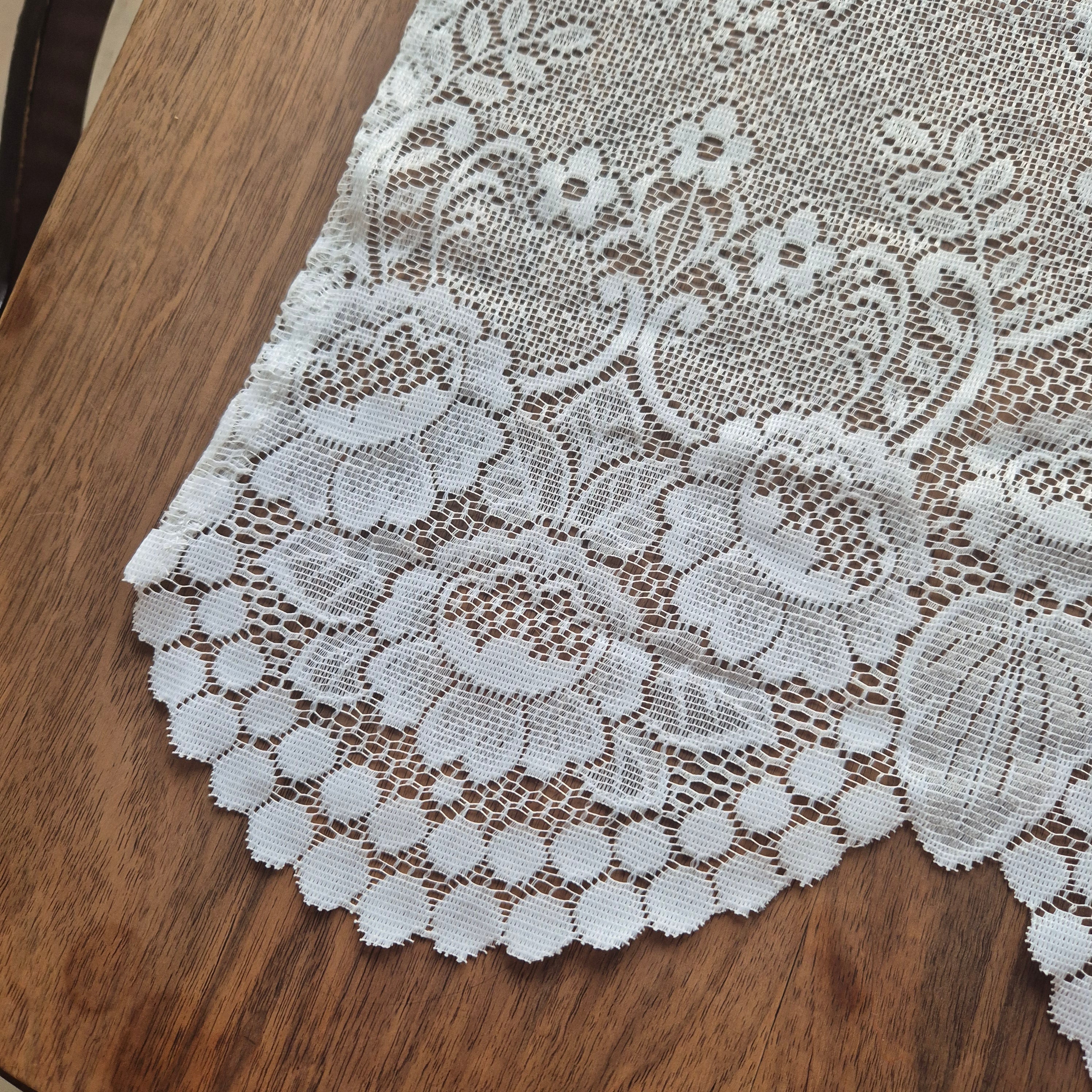 1x Vintage Scheibengardine Gardine 65x70cm für Stange ein Fenster Polyester