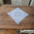 Kleine antike Mitteldecke  bedruckt oder zum besticken blau weiß