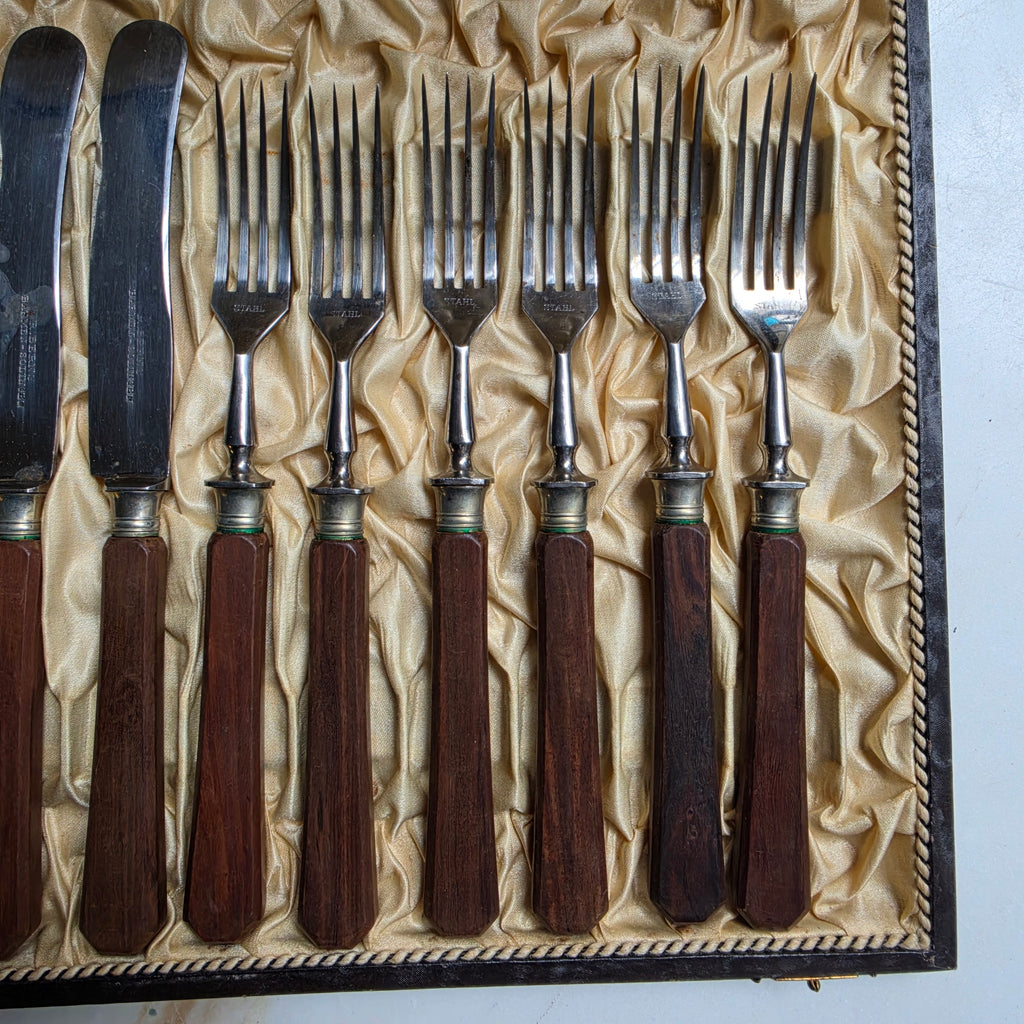 Antikes Dessert-Besteckset (12-teilig) von Rob. Berns Barmen – um 1900