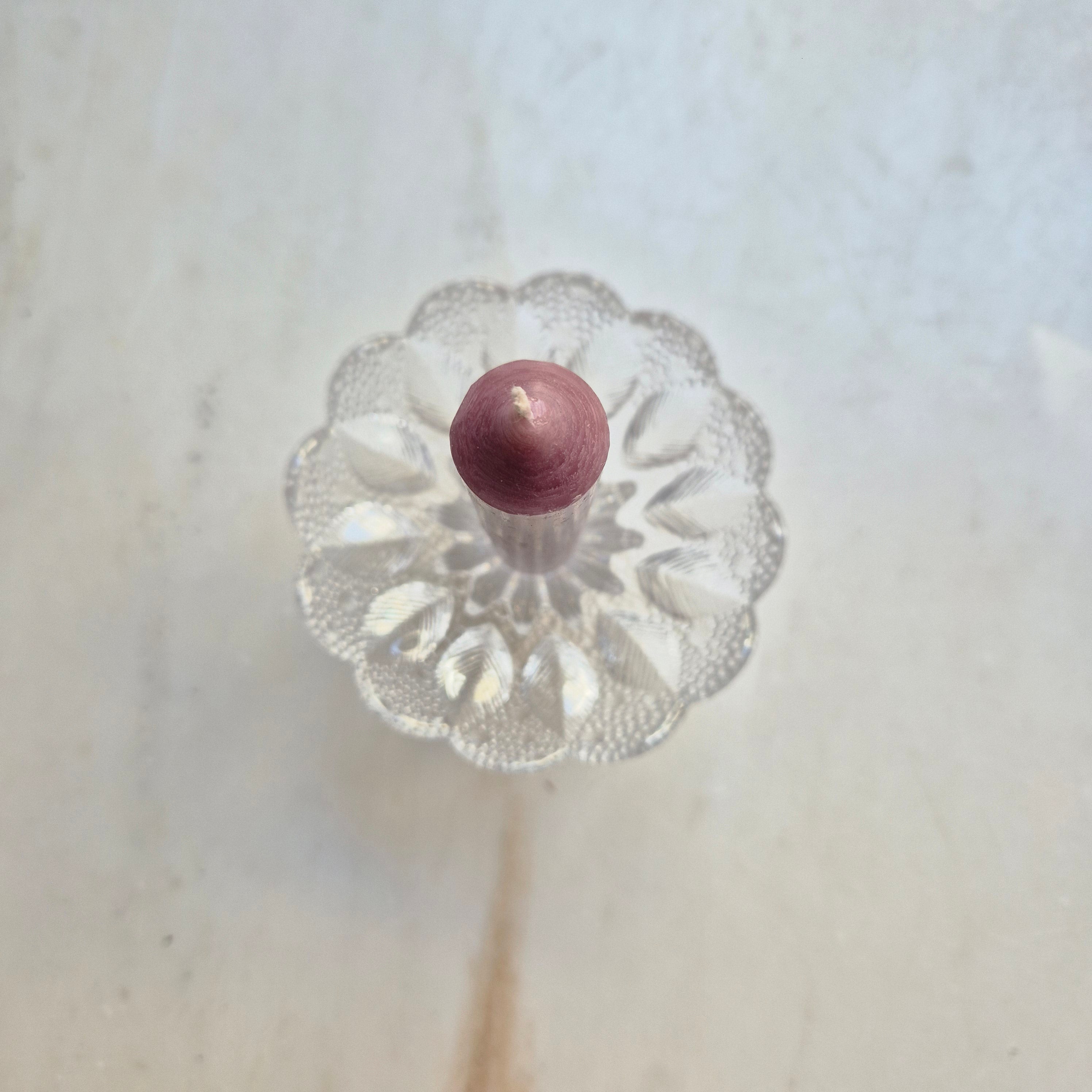 Lausitzer Glas Kerzenständer Vintage