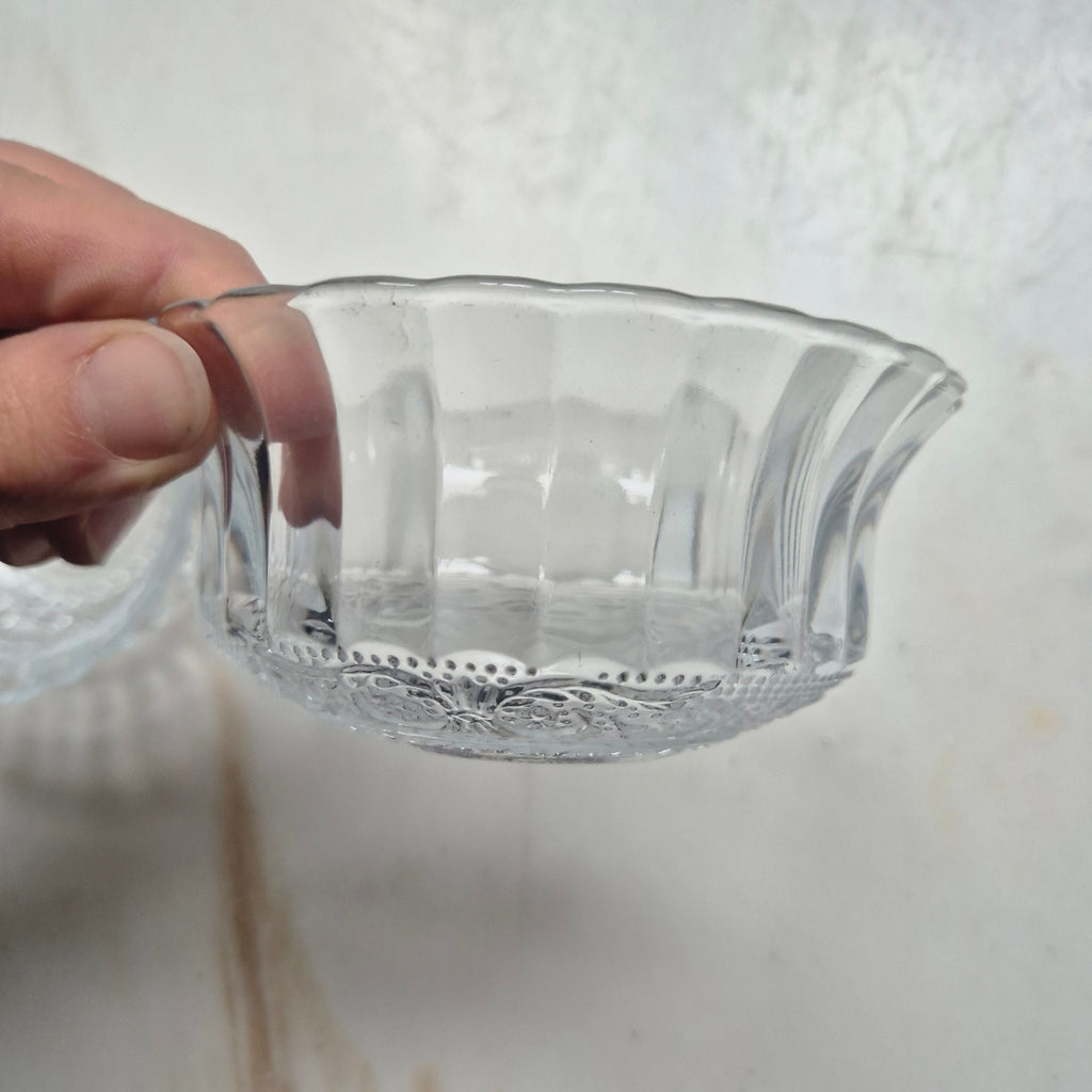 2x kleine Vintage Glasschälchen