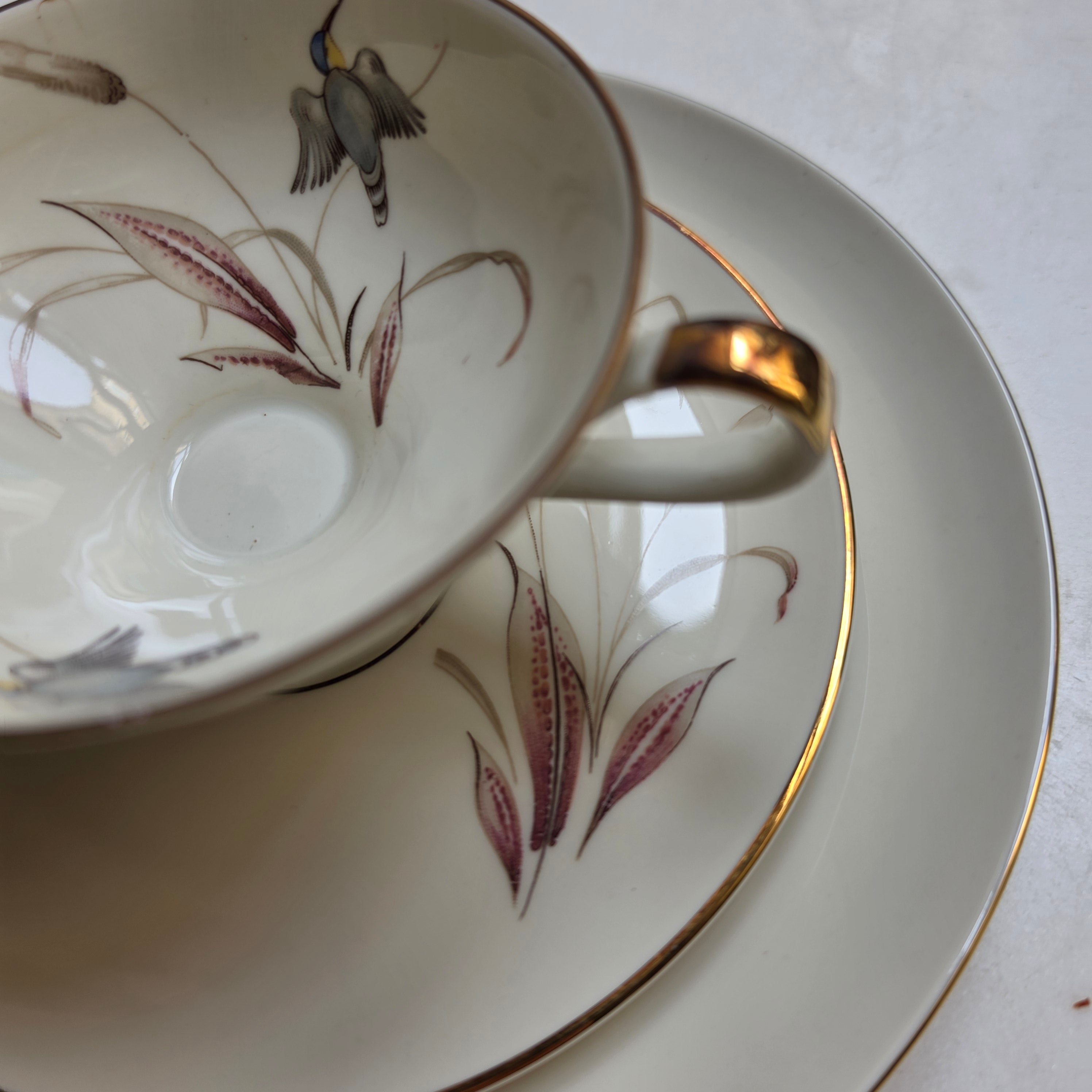 Vintage Alka Bavaria 3-teiliges Kaffeeset „Kolibri“ – Edles Porzellan mit Goldrand & Kolibri-Motiv