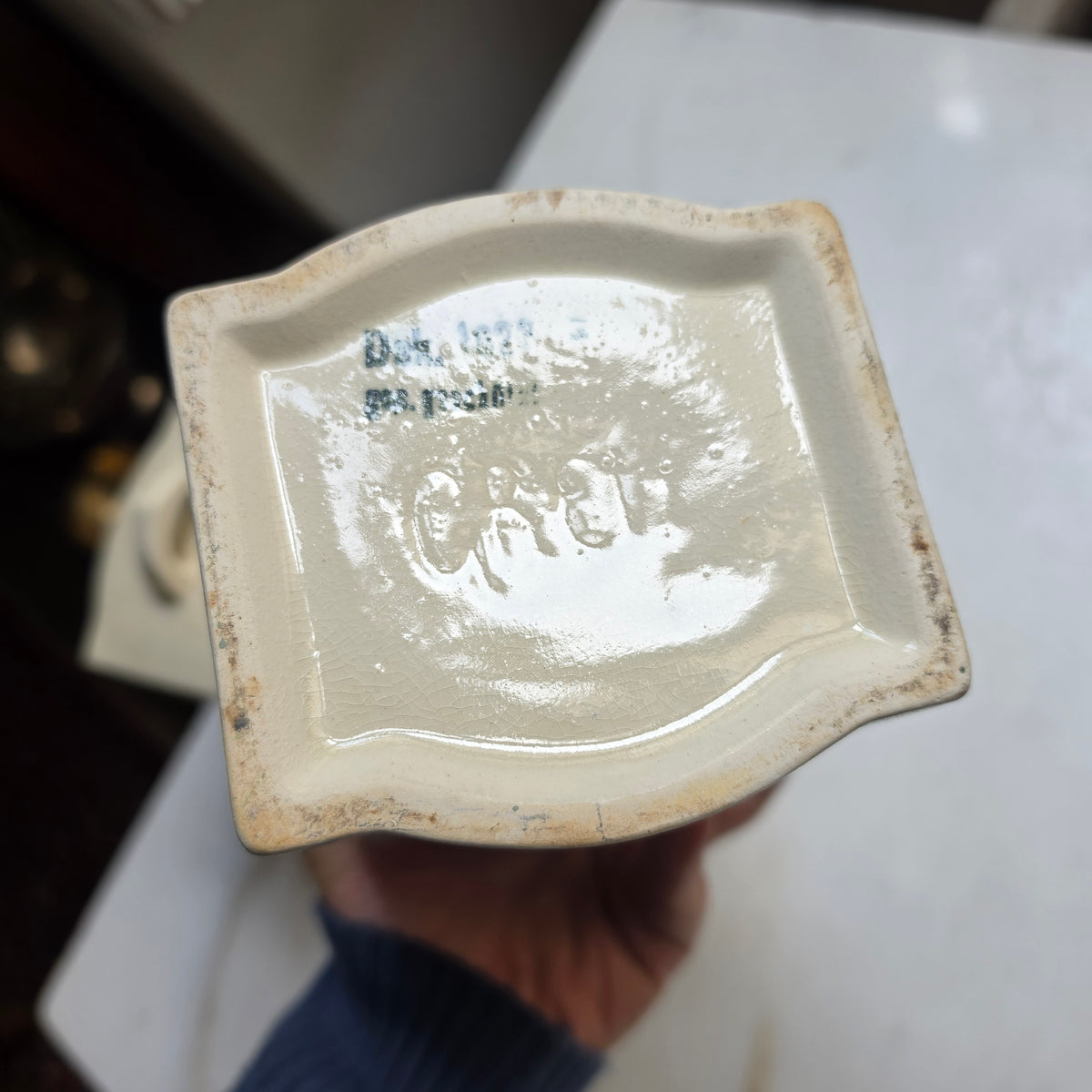 Antike Jugendstil Vorratsdose Keramik "Gries" oder "Graupen" ca. 1925