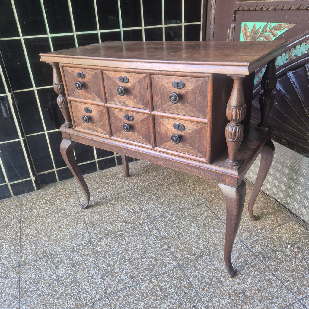 Antike Vintage-Kommode aus Massivholz mit 6 Schubladen – Echter Blickfang mit Geschichte