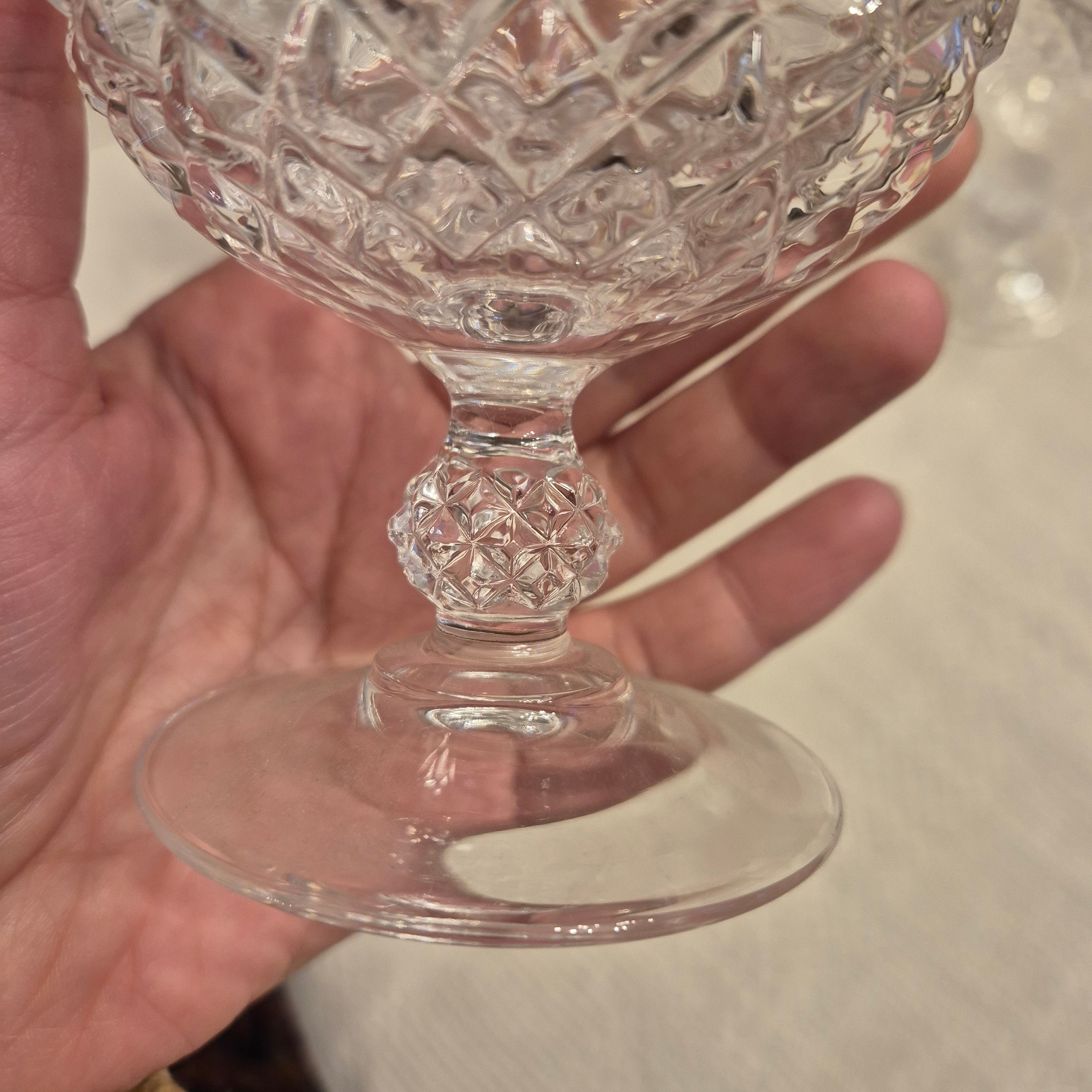 Vintage Kristalloptik Cognac, Wein Gläser - Brandy Bourbon Ballon Retro 50er Jahre