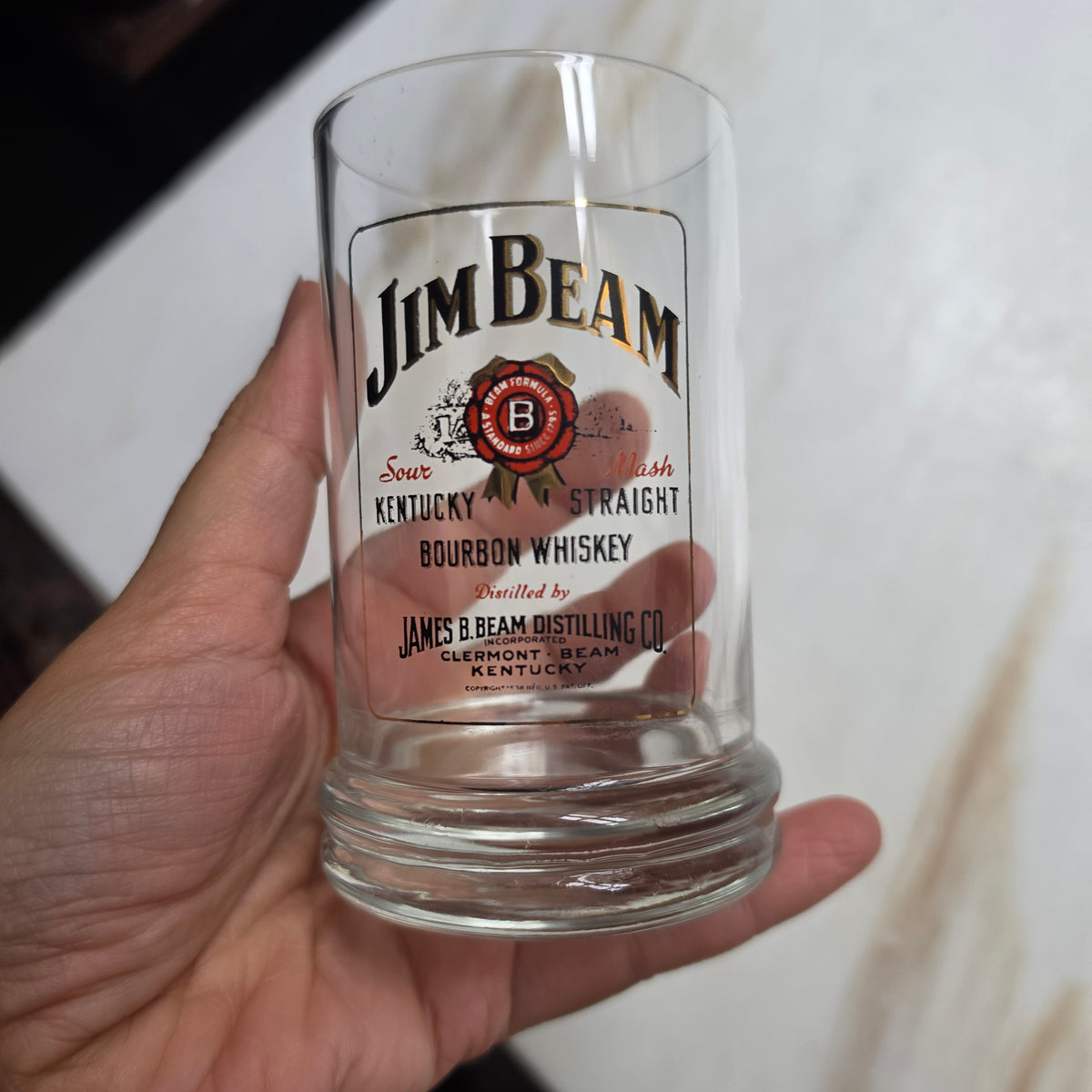 Original Jim Beam Bourbon Whiskey Glas - Tumbler – Klassisches Logo-Design