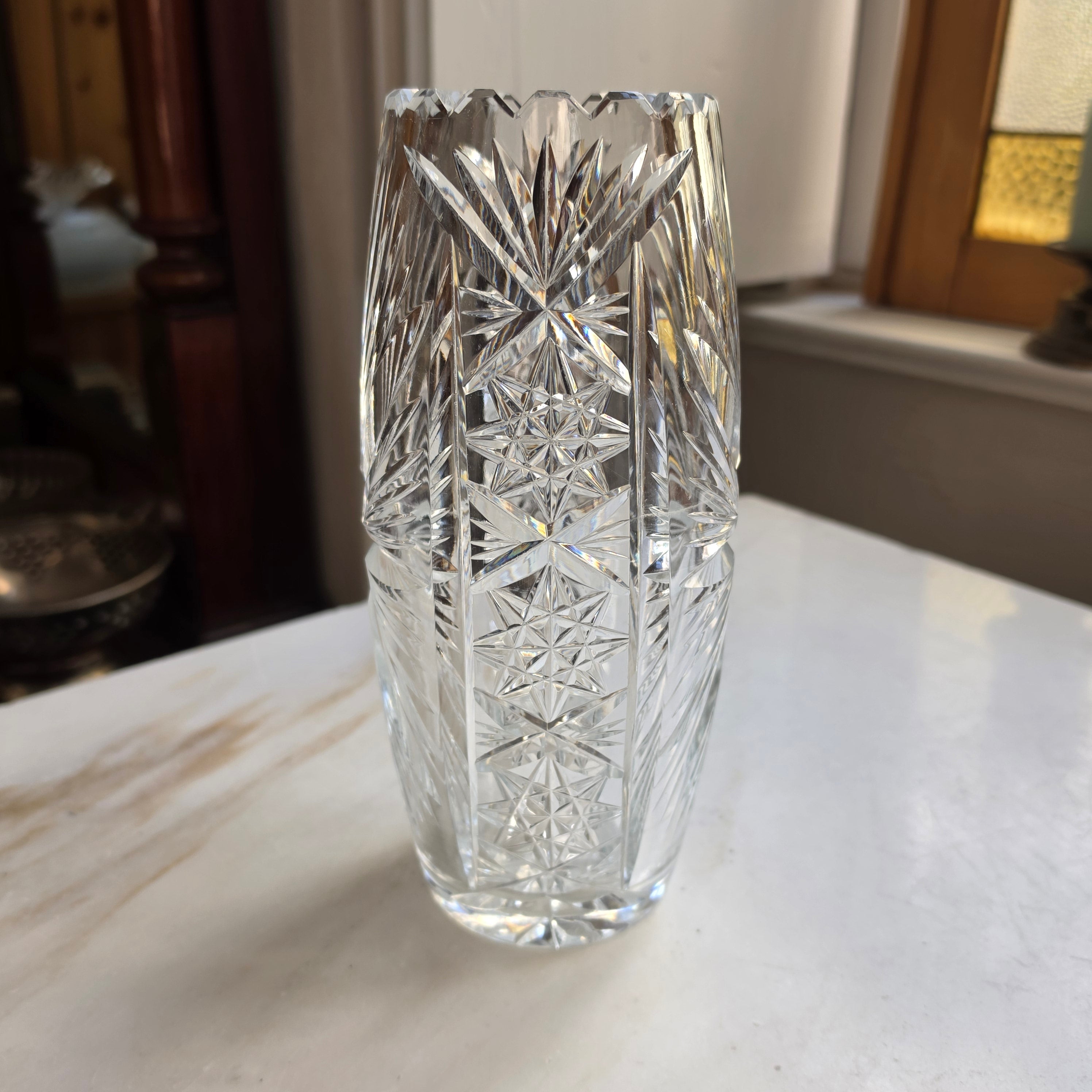 Vintage Handgeschliffene Kristall Vase