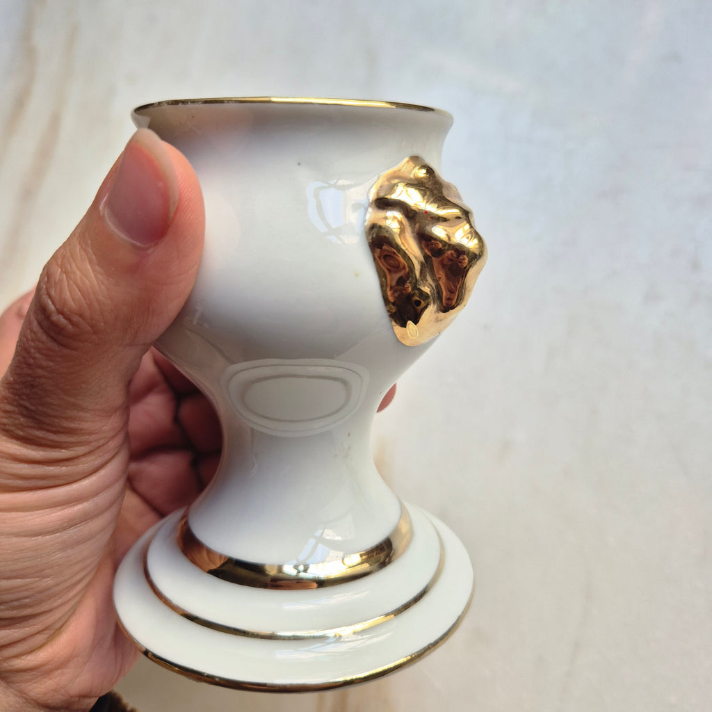 Royal Porzellan Bavaria KPM Kerzenhalter - mit Goldaktzenten & Löwenkopfmotiv