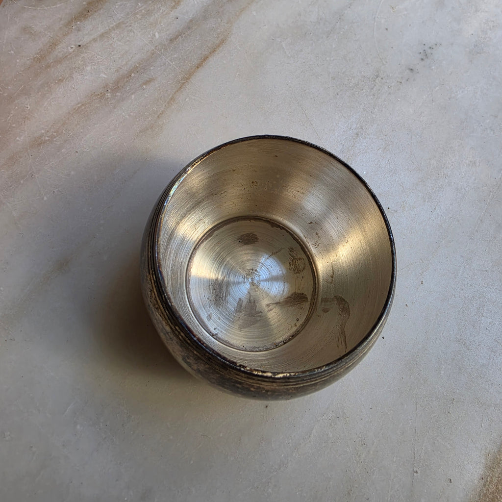 Antike Art Deco Zuckerdose mit Deckel Metall zum Aufpolieren