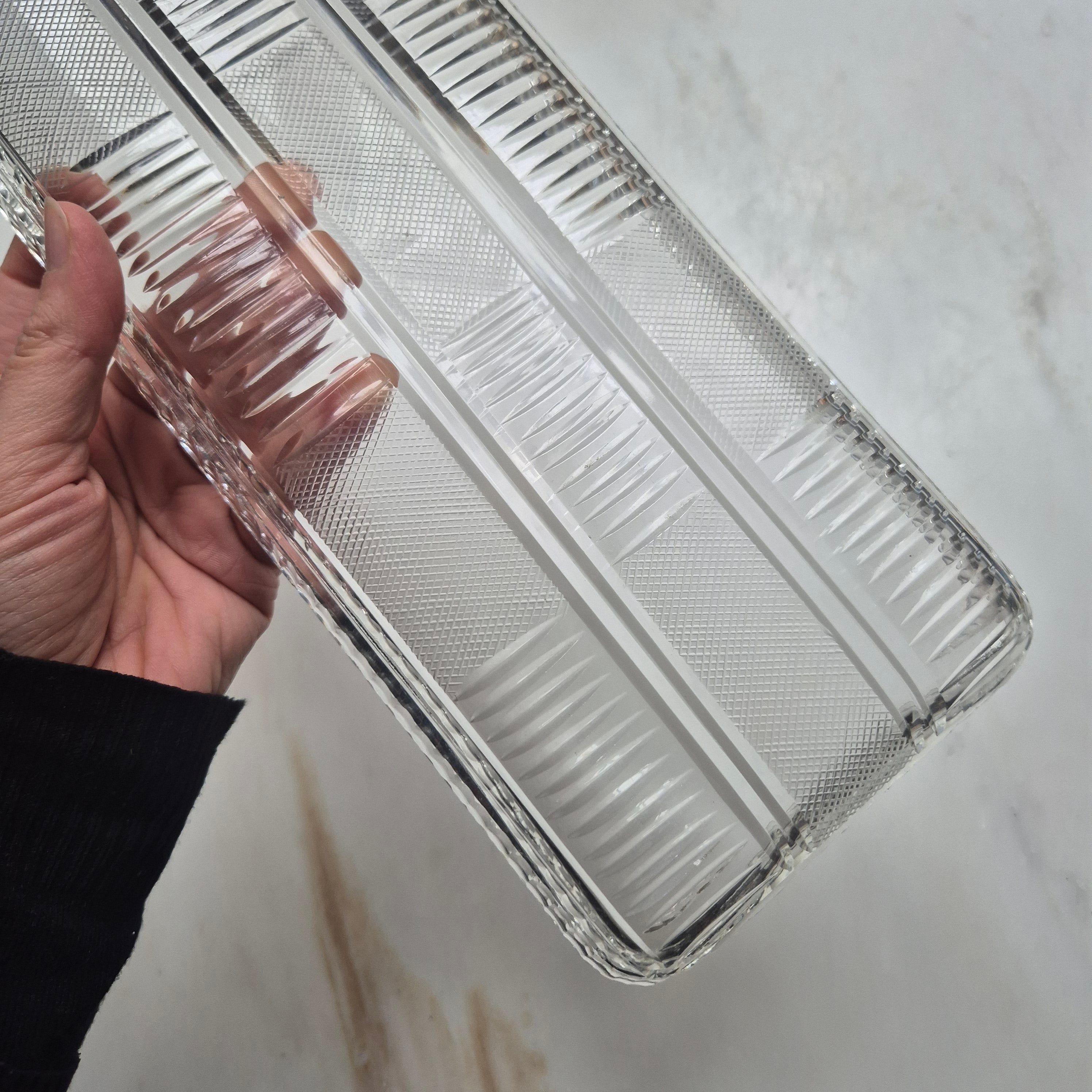 Vintage Glas Kuchenplatte - Servierplatte