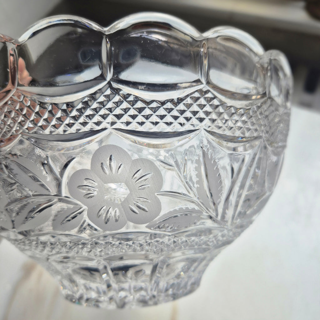 Vintage Glas Schale Obstschale Salat Kristalloptik