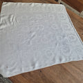 Antike Jugendstil Serviette/Mitteldecke Damast Baumwolle 65x65cm (Stockflecken) Monogramm B.