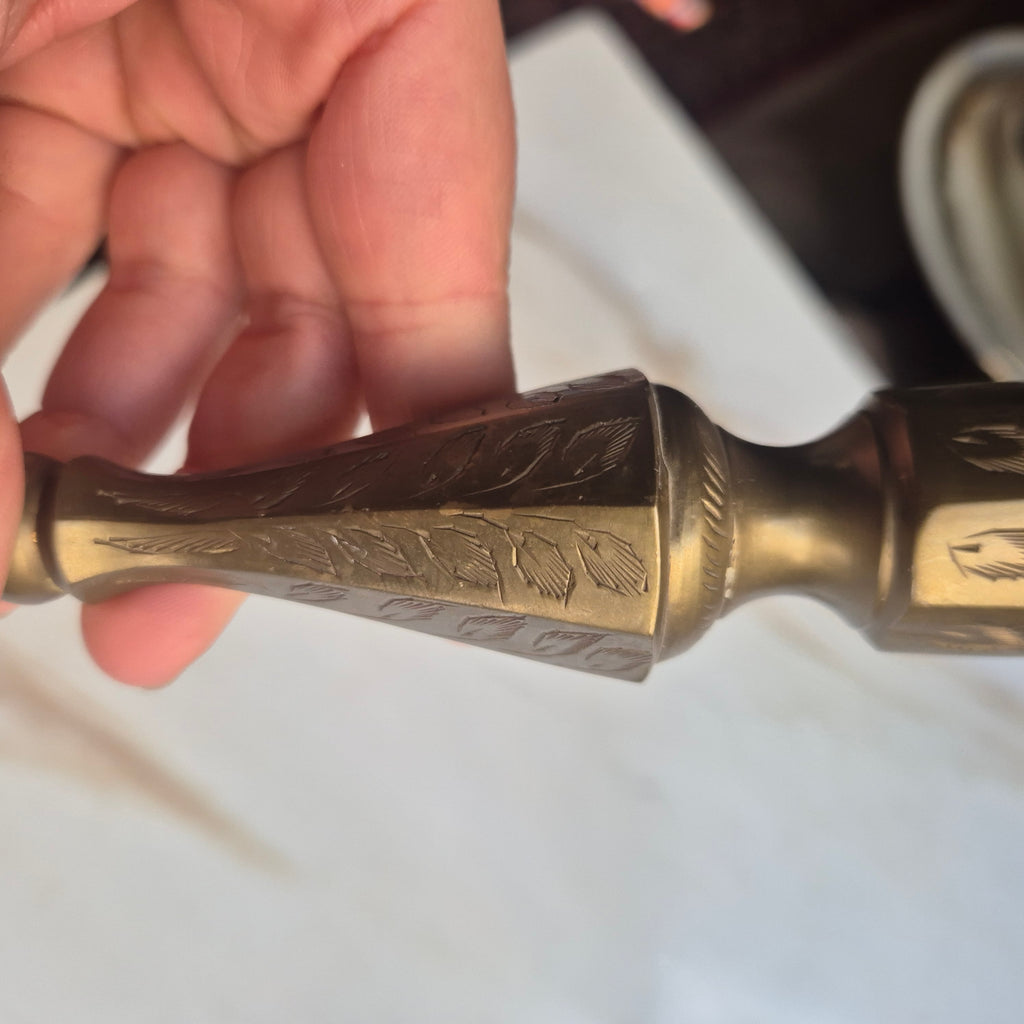 2x Vintage Indische Messing Kerzenhalter