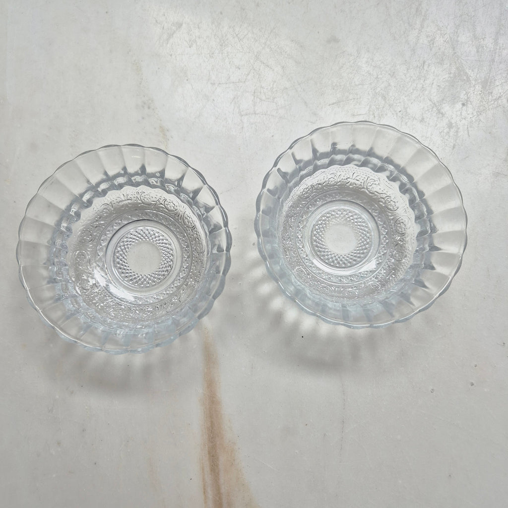2x kleine Vintage Glasschälchen