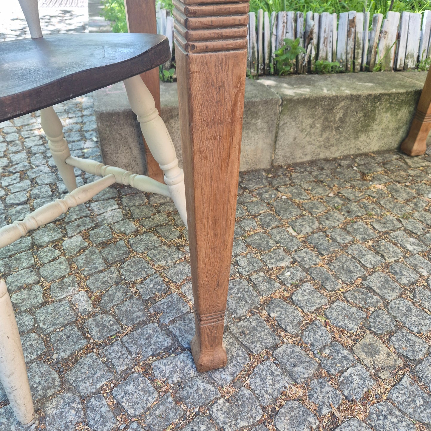 Antiker Jugendstil Tisch - Vollholz Eiche - 100x68cm - restauriert