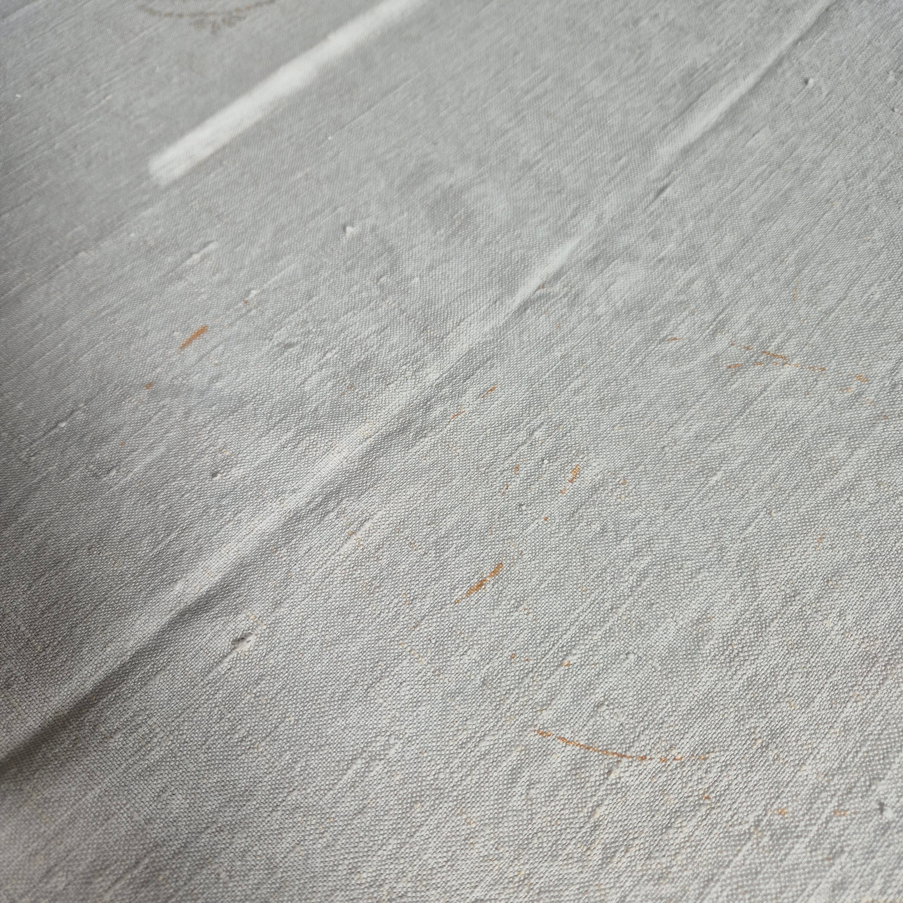 Antike Leinen Tischdecke 88x145cm mit Stockflecken / zum weiterbearbeiten 🤍