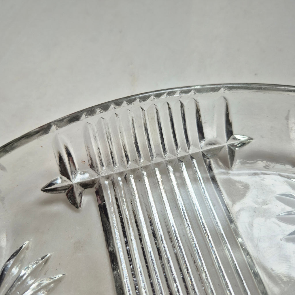 Vintage Glas Servierteller Vintage 60er Jahre Glas Bleikristall rund