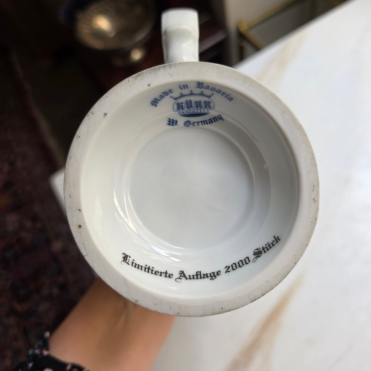 Vintage Sammlerkrug Porzellan & Zinn – Kühr Sandizell „Bayerisches Herzogtum um 950“ – Limitiert - Bierkrug