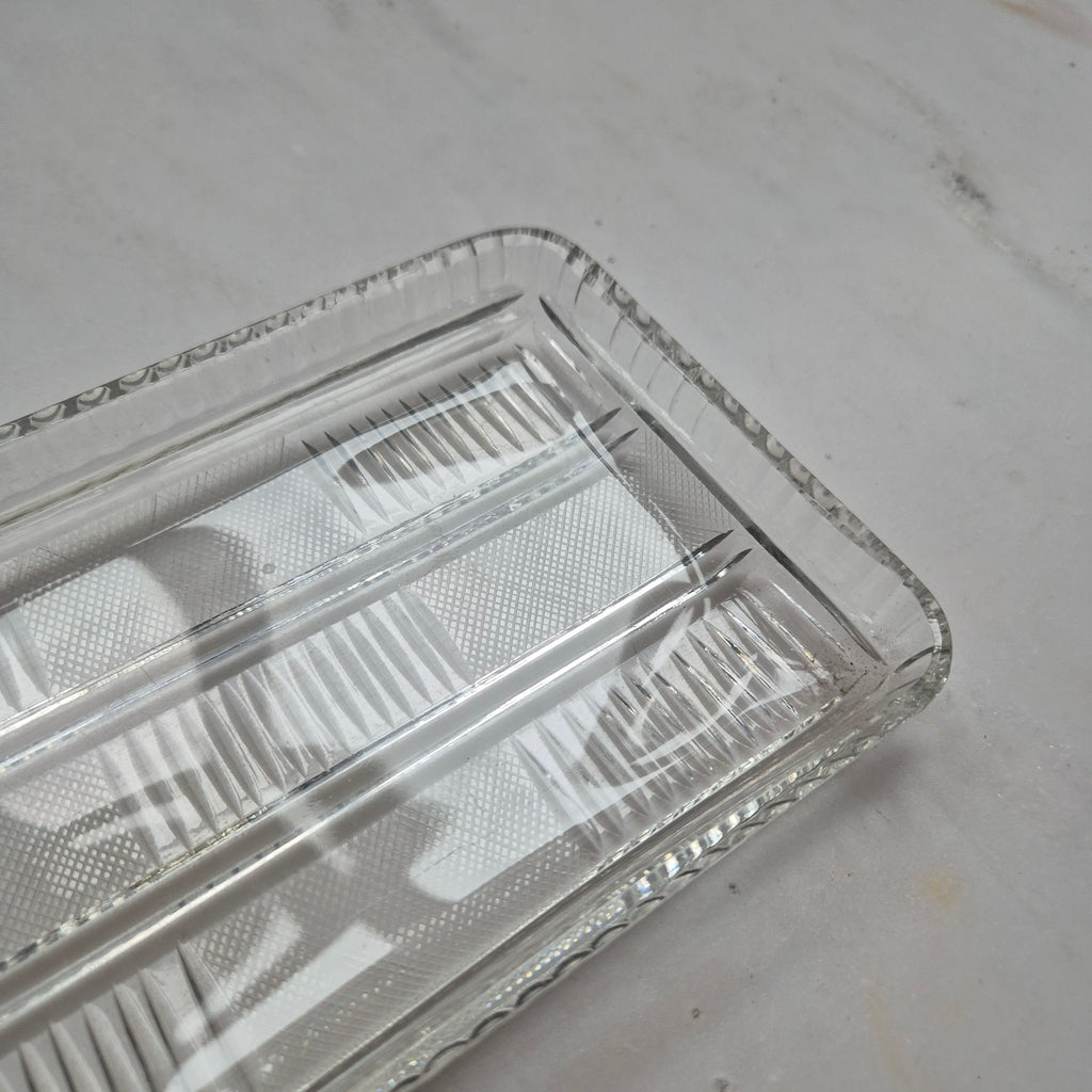 Vintage Glas Kuchenplatte - Servierplatte