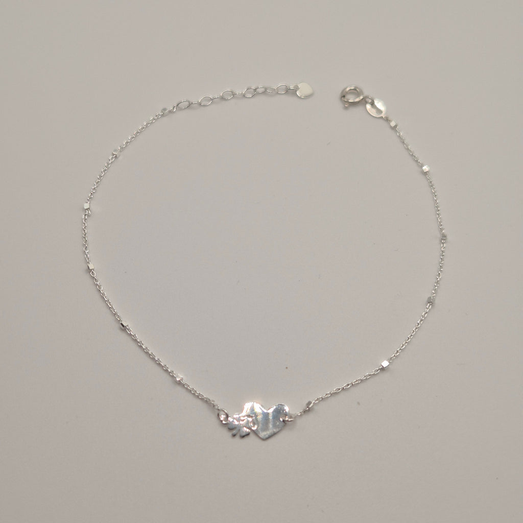 Zartes Fußkettchen Silber 925 Liebesglück
