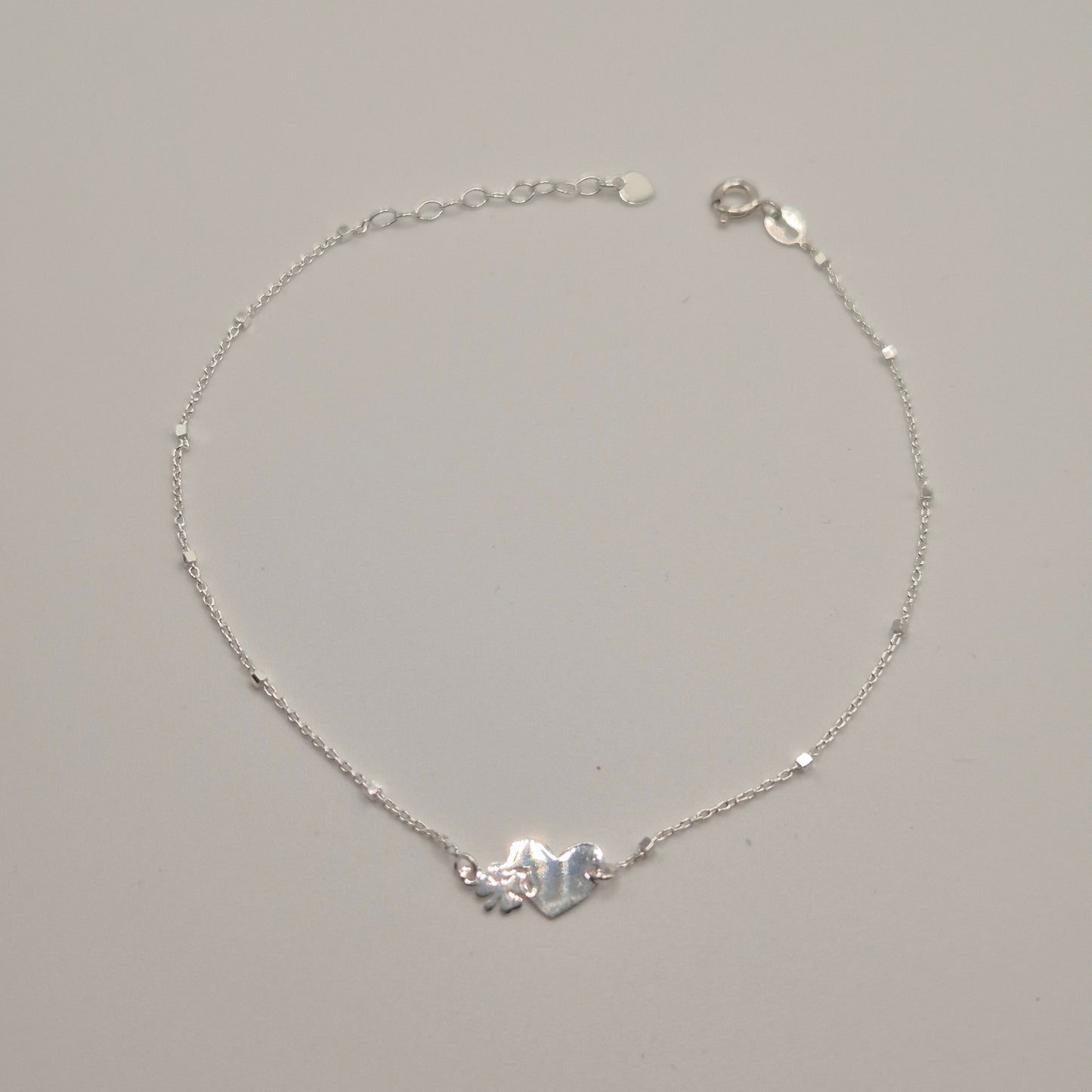 Zartes Fußkettchen Silber 925 Liebesglück