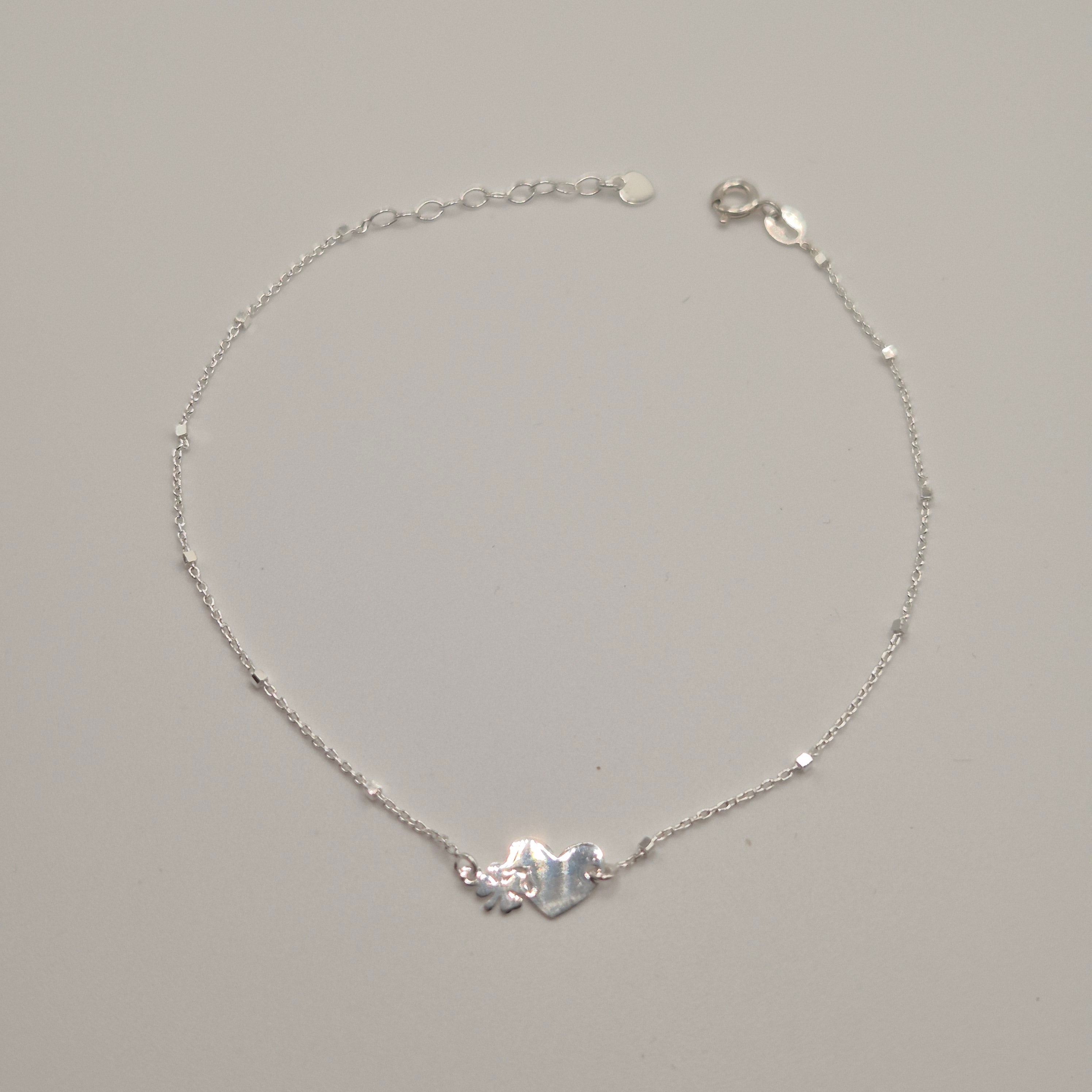 Zartes Fußkettchen Silber 925 Liebesglück