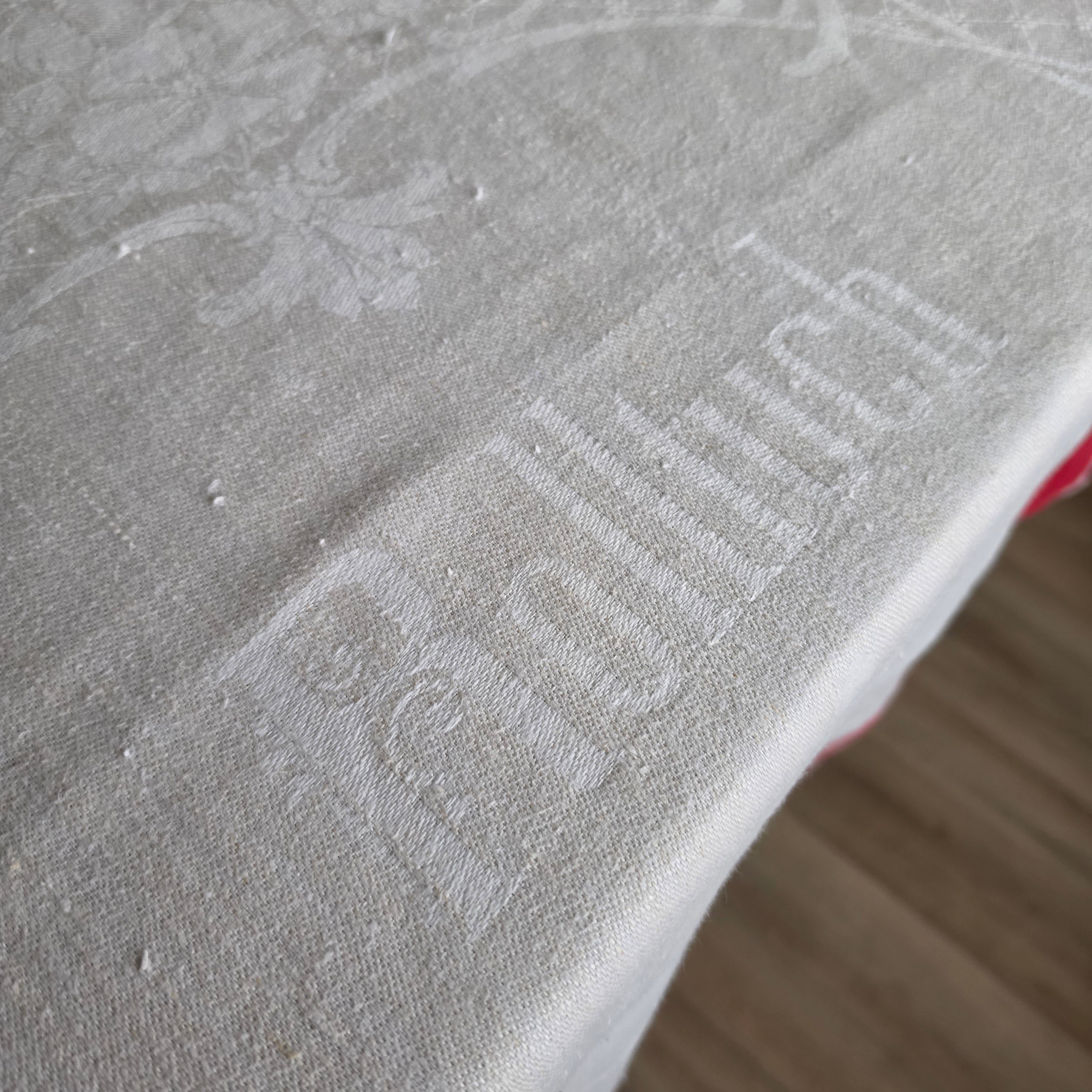 Antikes „Rolltuch“ - Mangeltuch mit seltenem Mangel-Motiv – Um 1900 - 80x195cm