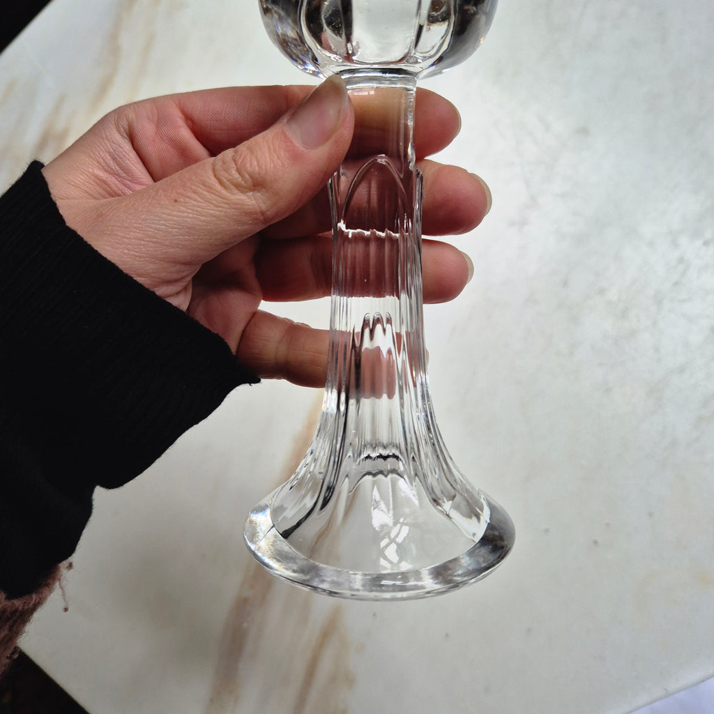 Vintage Glas Kristall Kerzenhalter in Tulpenform