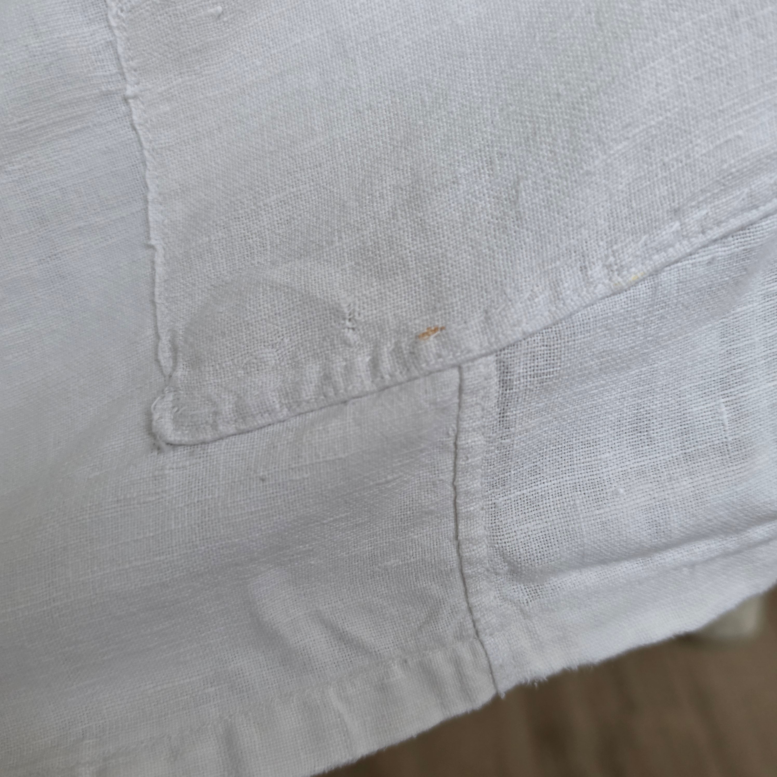 Antike Leinentischdecke mit Monogramm & Charme - Shabby Chic - Wabi-Sabi - 215x140cm