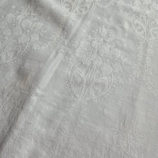 Antike weiße Damast Baumwolle Baby Decken Bezug Shabby Chic Bettwäsche kleine Bettdecke Brocante 110x120cm