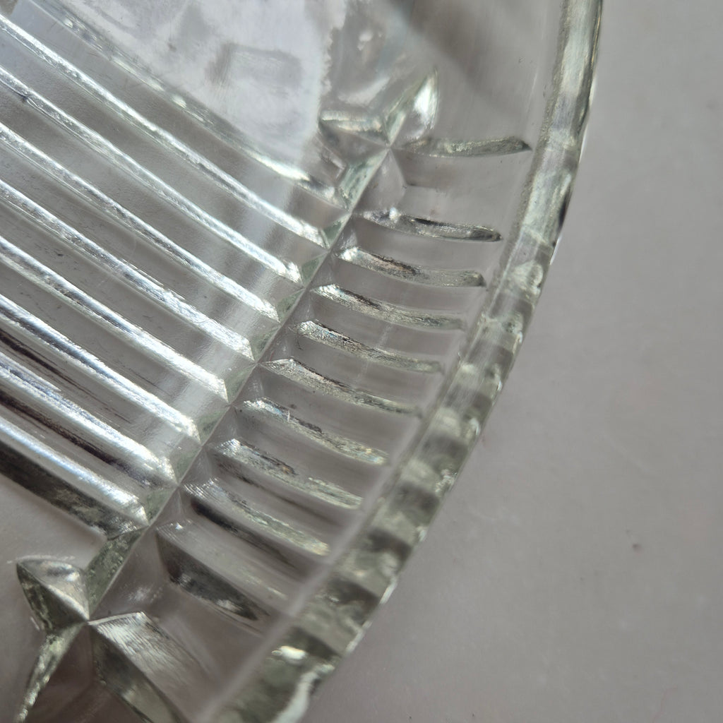 Vintage Glas Servierteller Vintage 60er Jahre Glas Bleikristall rund