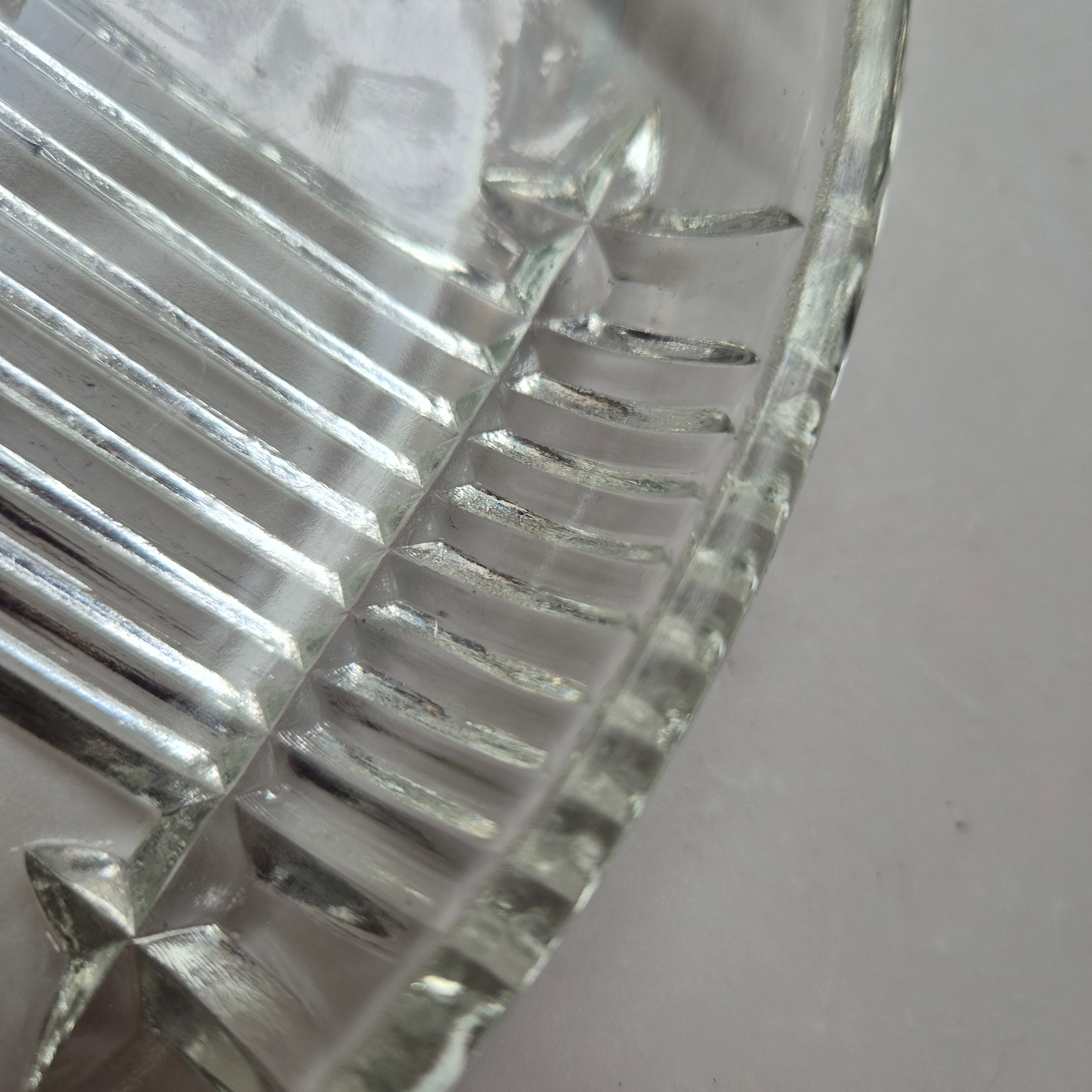 Vintage Glas Servierteller Vintage 60er Jahre Glas Bleikristall rund