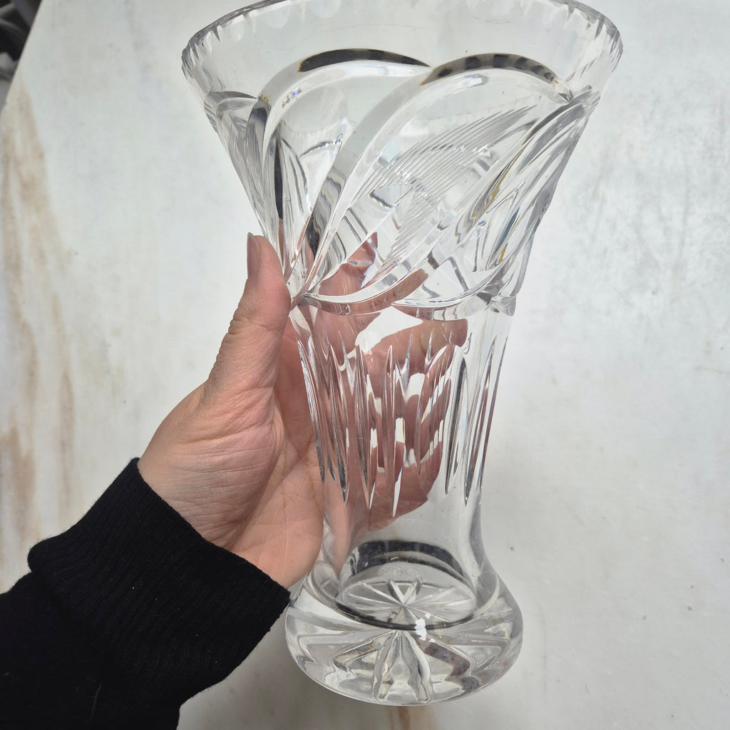 Wunderschöne Vintage Kristall Vase Groß (2x minimale Abplatzer)