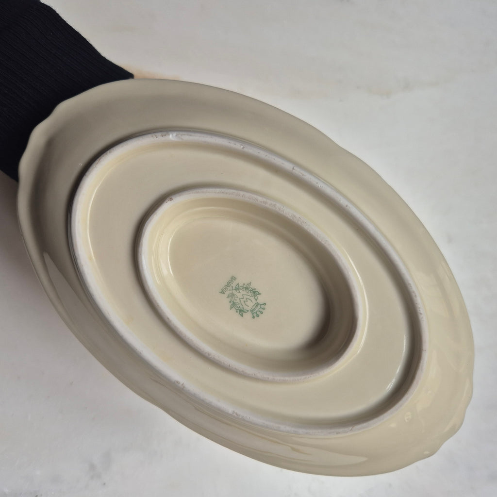 Vintage Sauciere Schüssel Blumenmalerei Porzellan Bavaria elfenbeinfarbend