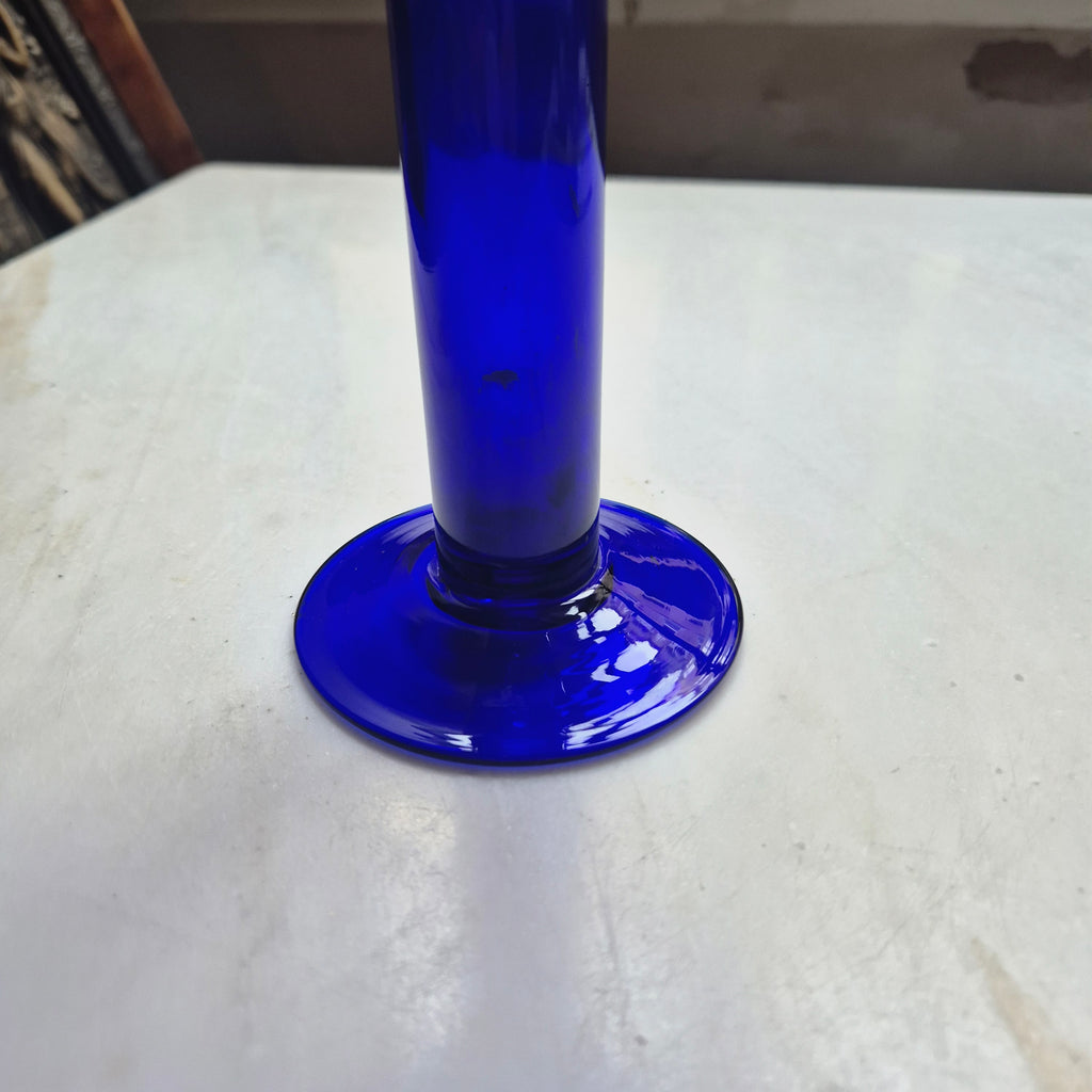 Vintage Glas Blau Glaskunst Vase Retro 70er Jahre