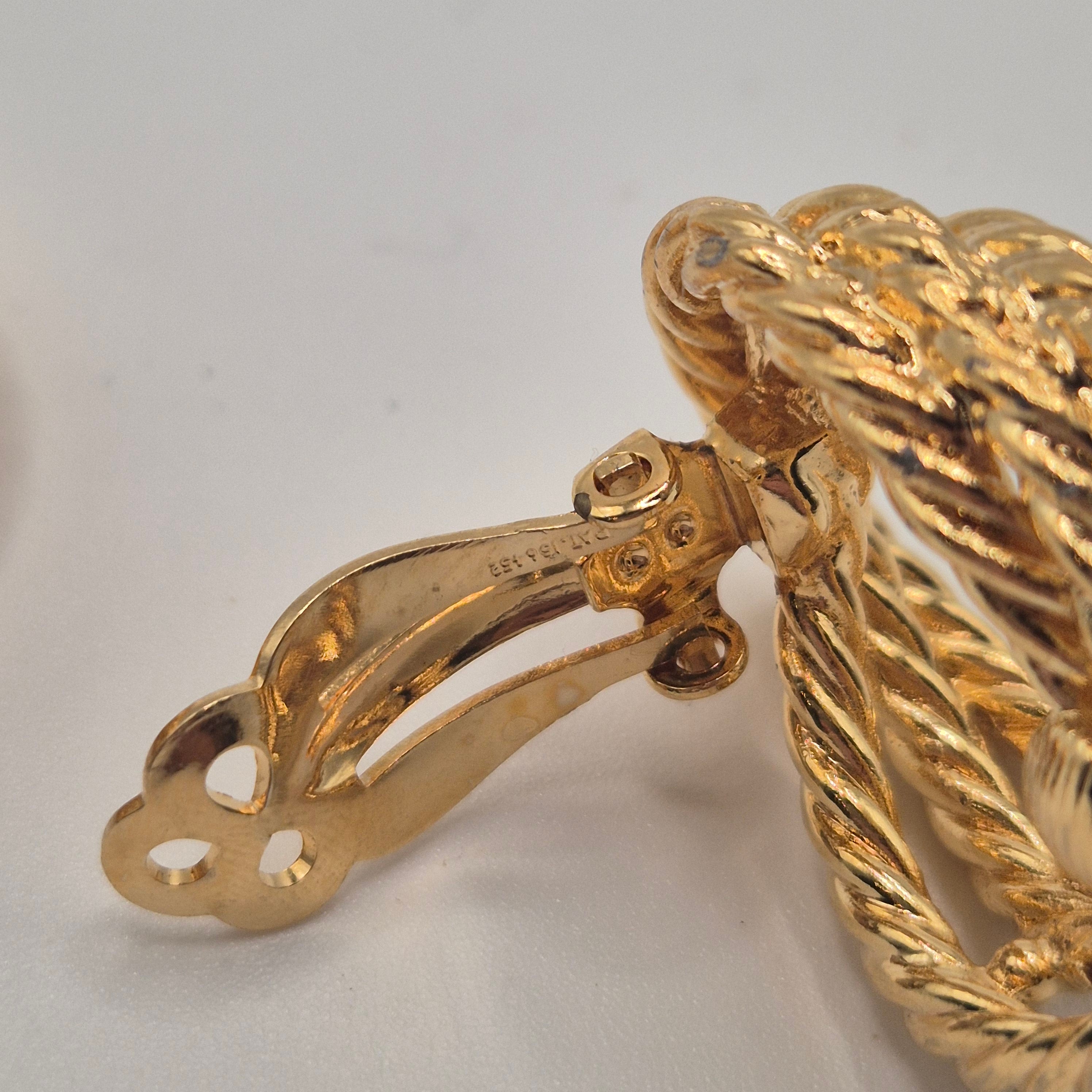 Vintage 50er Jahre Massive Runway Ohrringe / Made in West Germany Statement Clips Gold