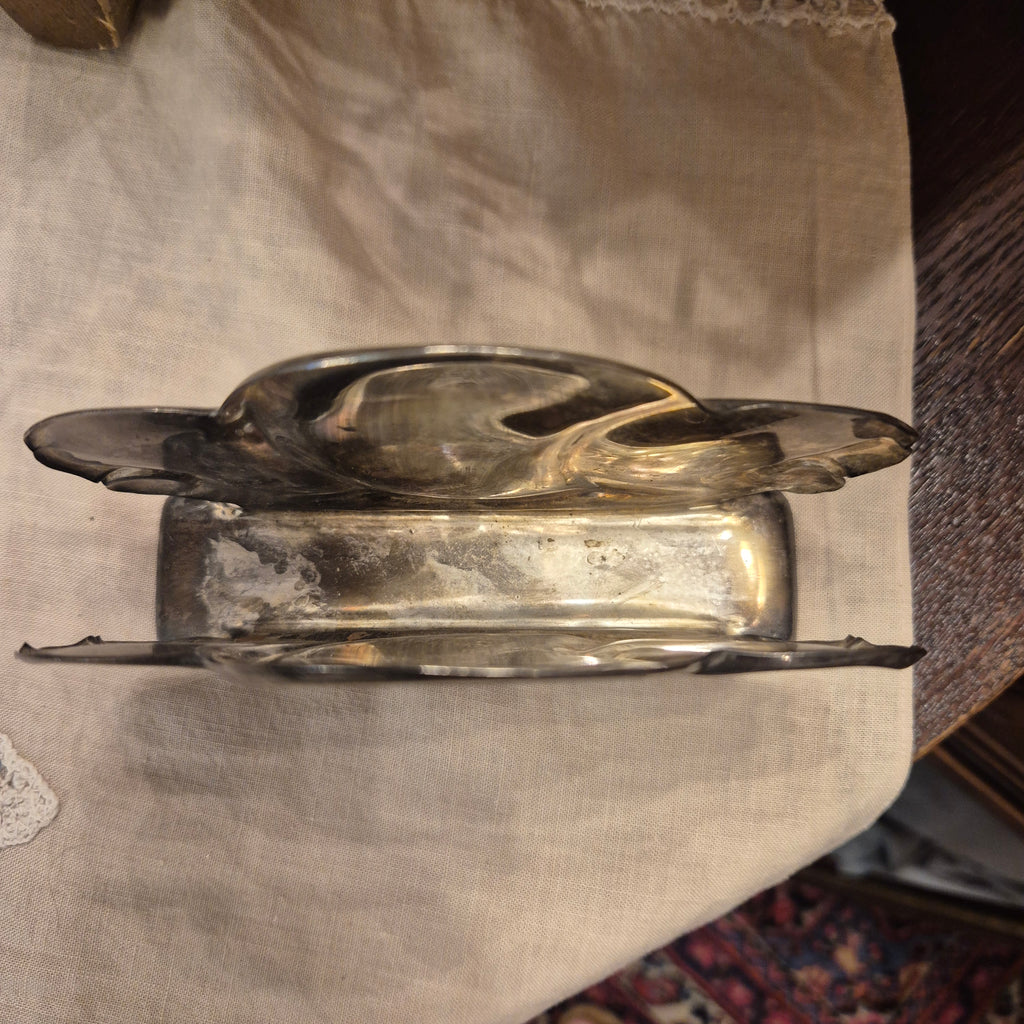 Antiker Chippendale 30er Jahre Serviettenhalter versilbert zum Aufpolieren!