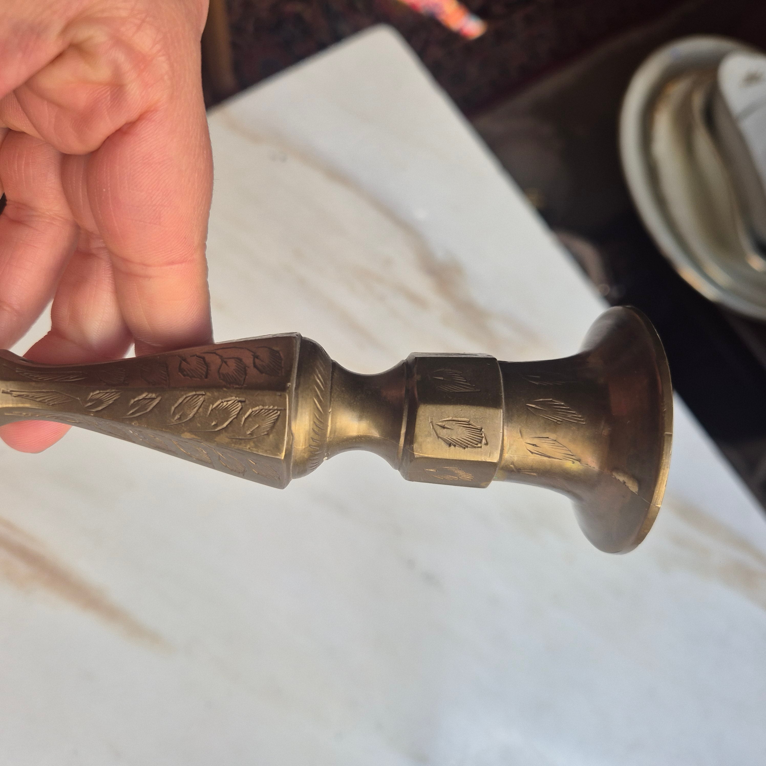 2x Vintage Indische Messing Kerzenhalter