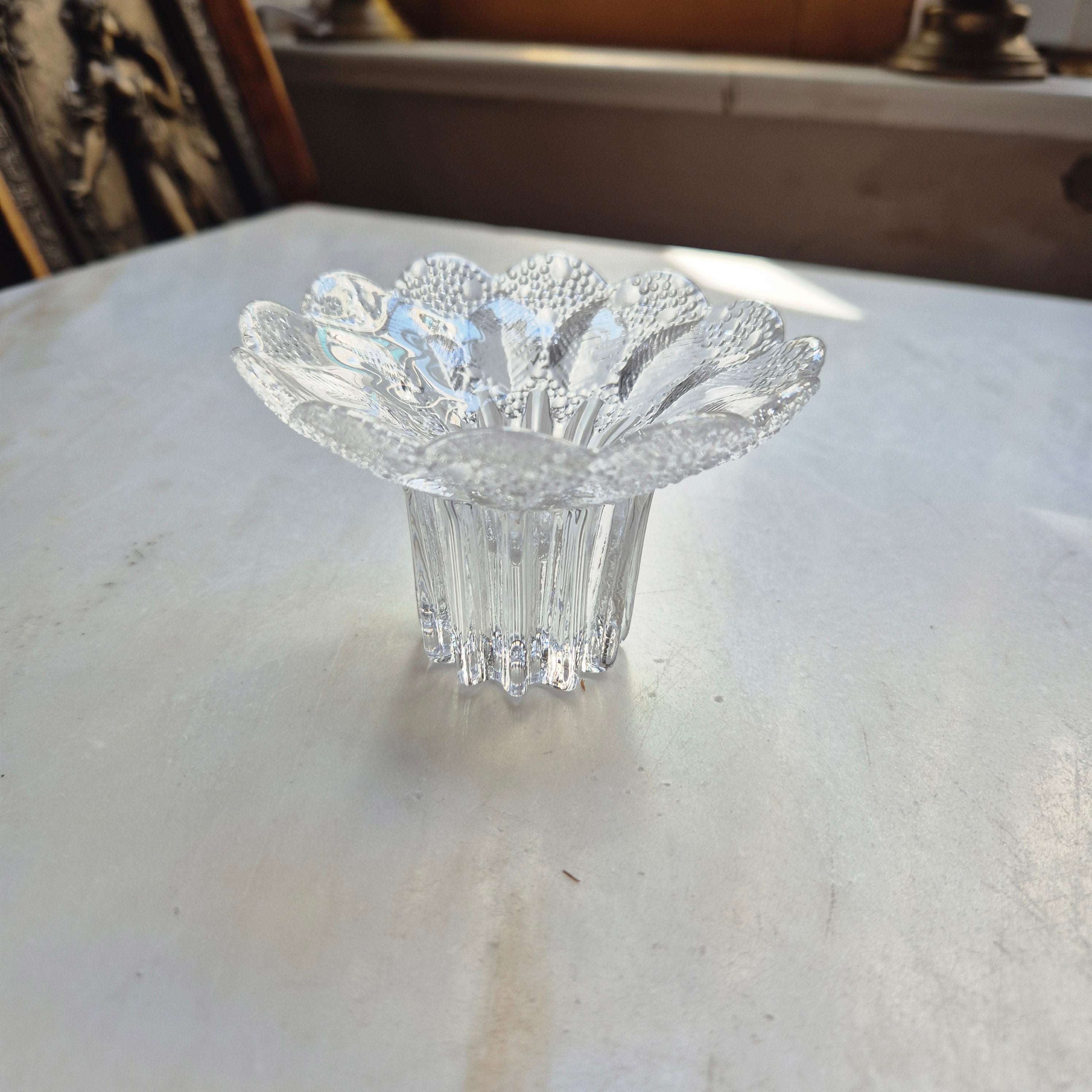 Lausitzer Glas Kerzenständer Vintage