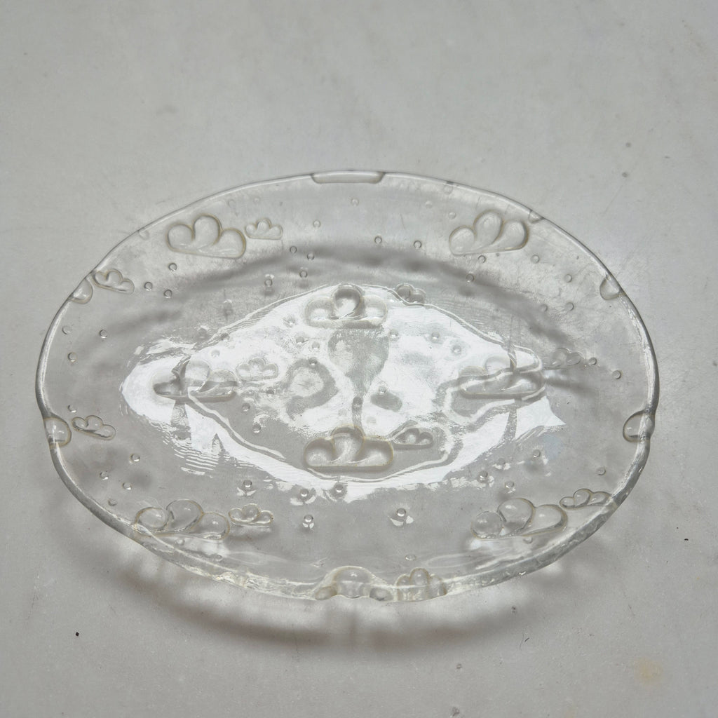 Vintage Teller klein - Oval - Wolkenmotiv